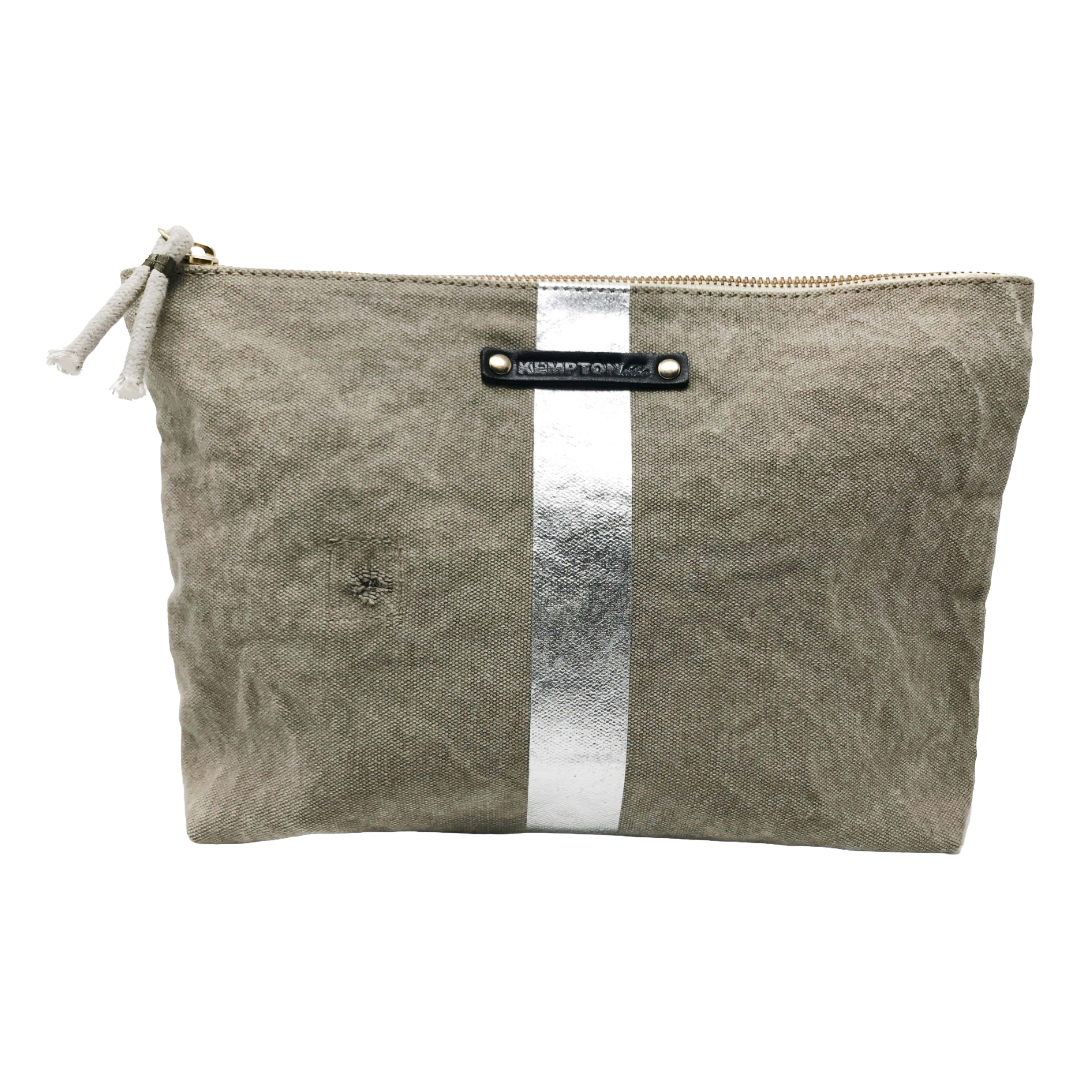 Postal Silver Stripe Pouch