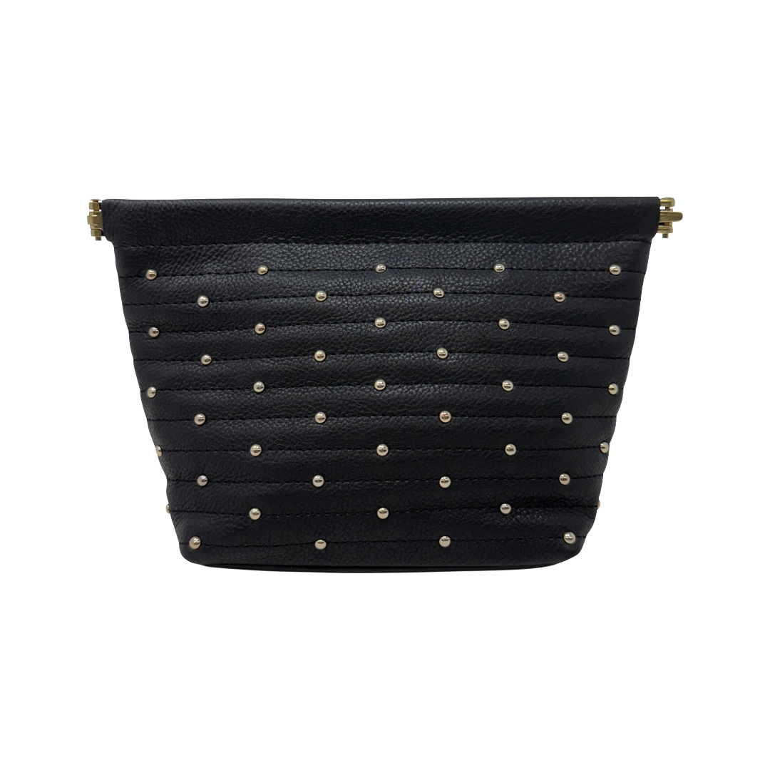 Snap Clutch - Black Quilted Stud