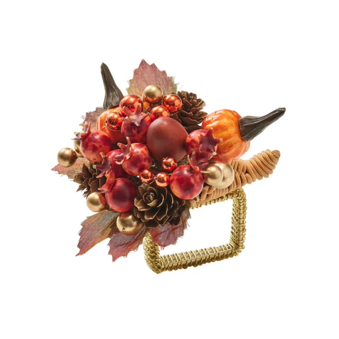 Cornucopia Napkin Ring Set/4