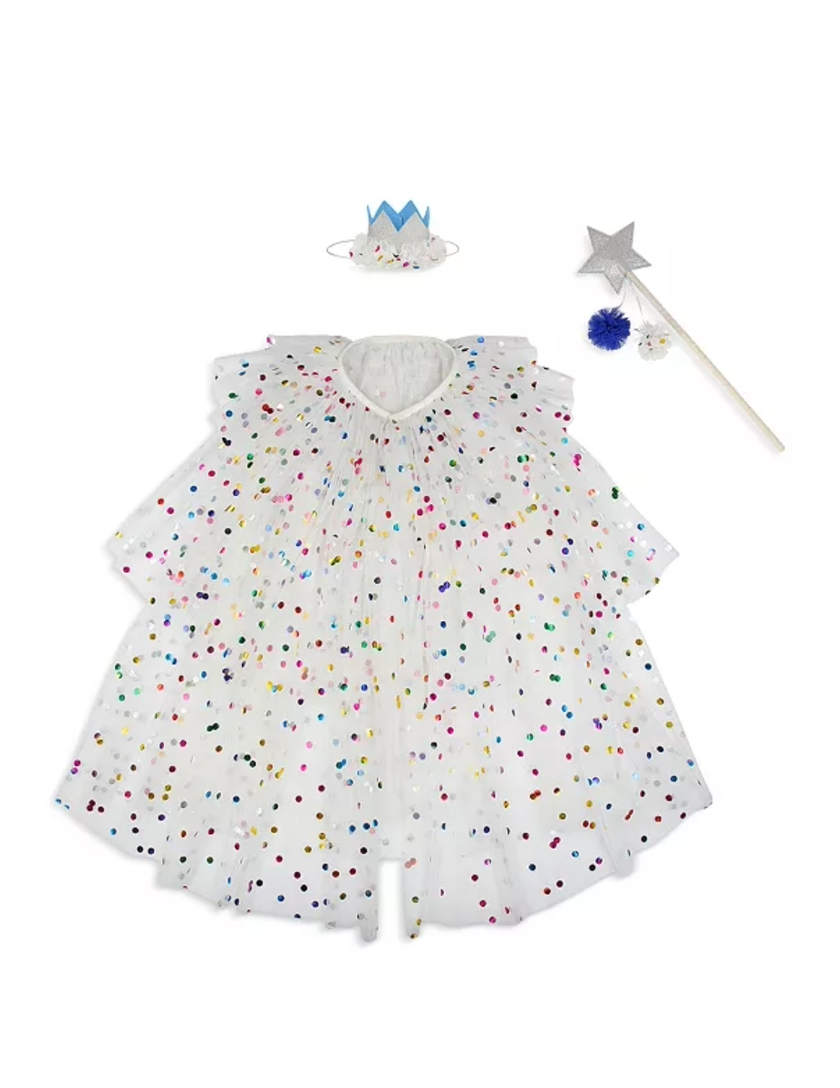 Dotty Collared Cape Dress Up Costume