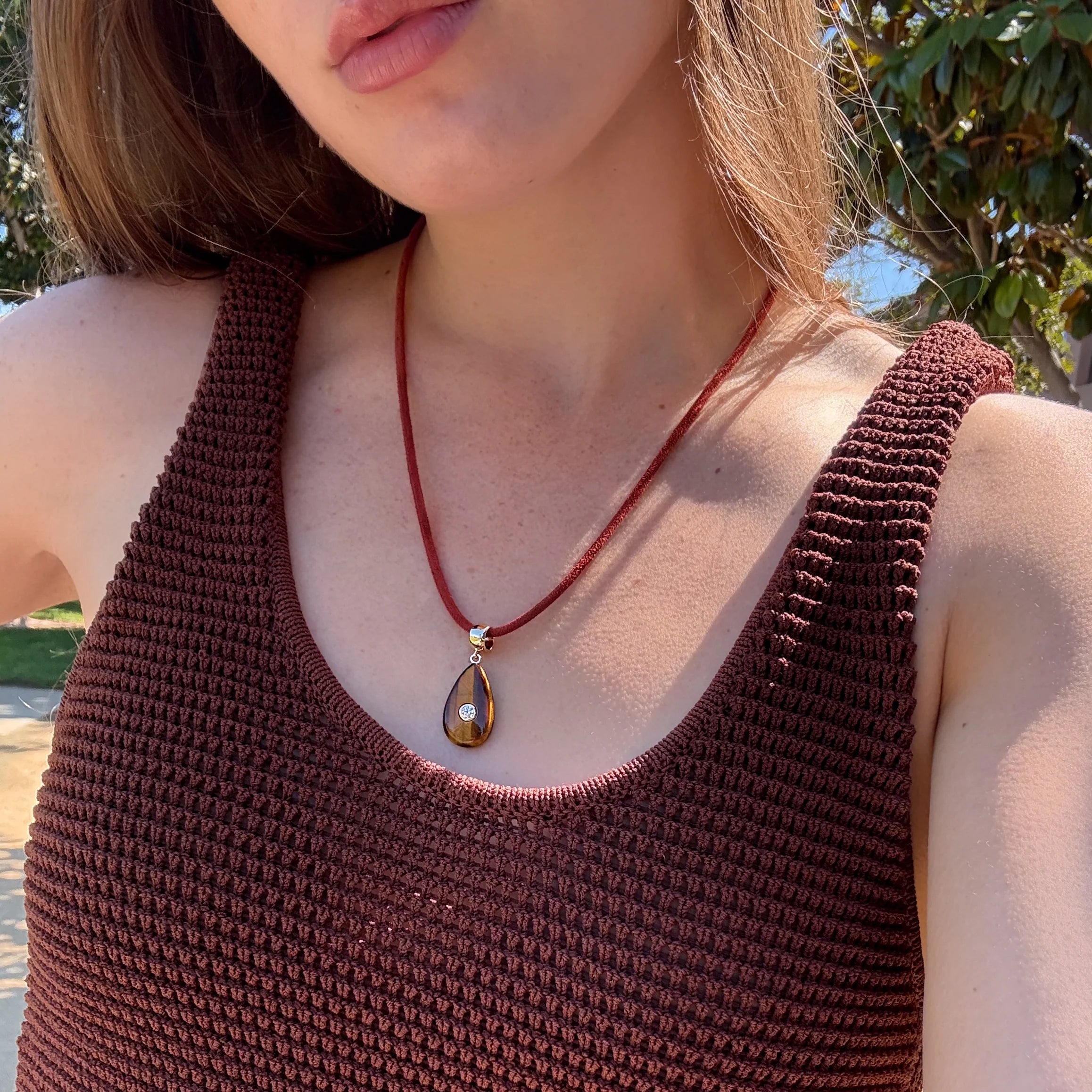 Rya Leather Cord Necklace - Sienna