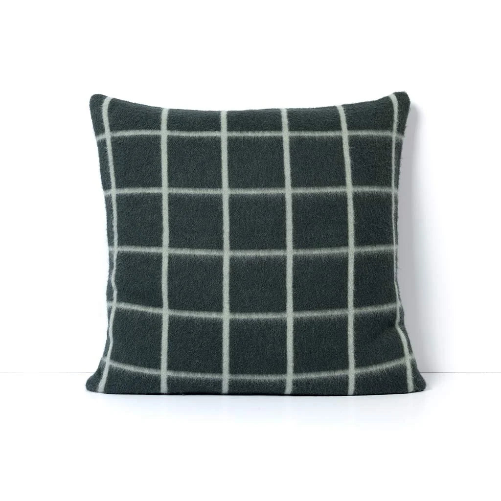 Umi Heirloom Throw Pillow - Darkest Spruce/Onsen Grid