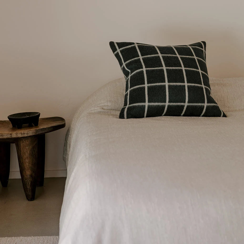 Umi Heirloom Throw Pillow - Darkest Spruce/Onsen Grid