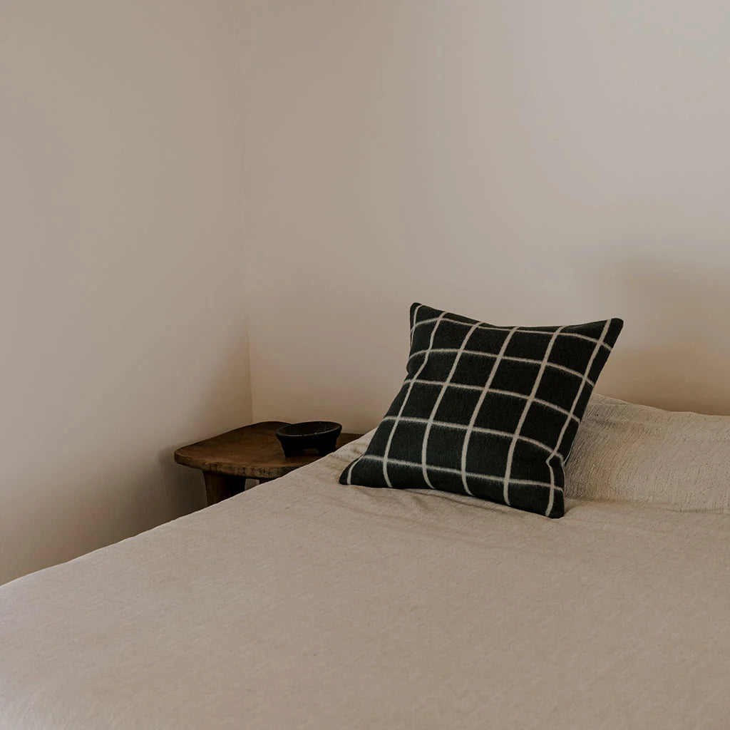 Umi Heirloom Throw Pillow - Darkest Spruce/Onsen Grid