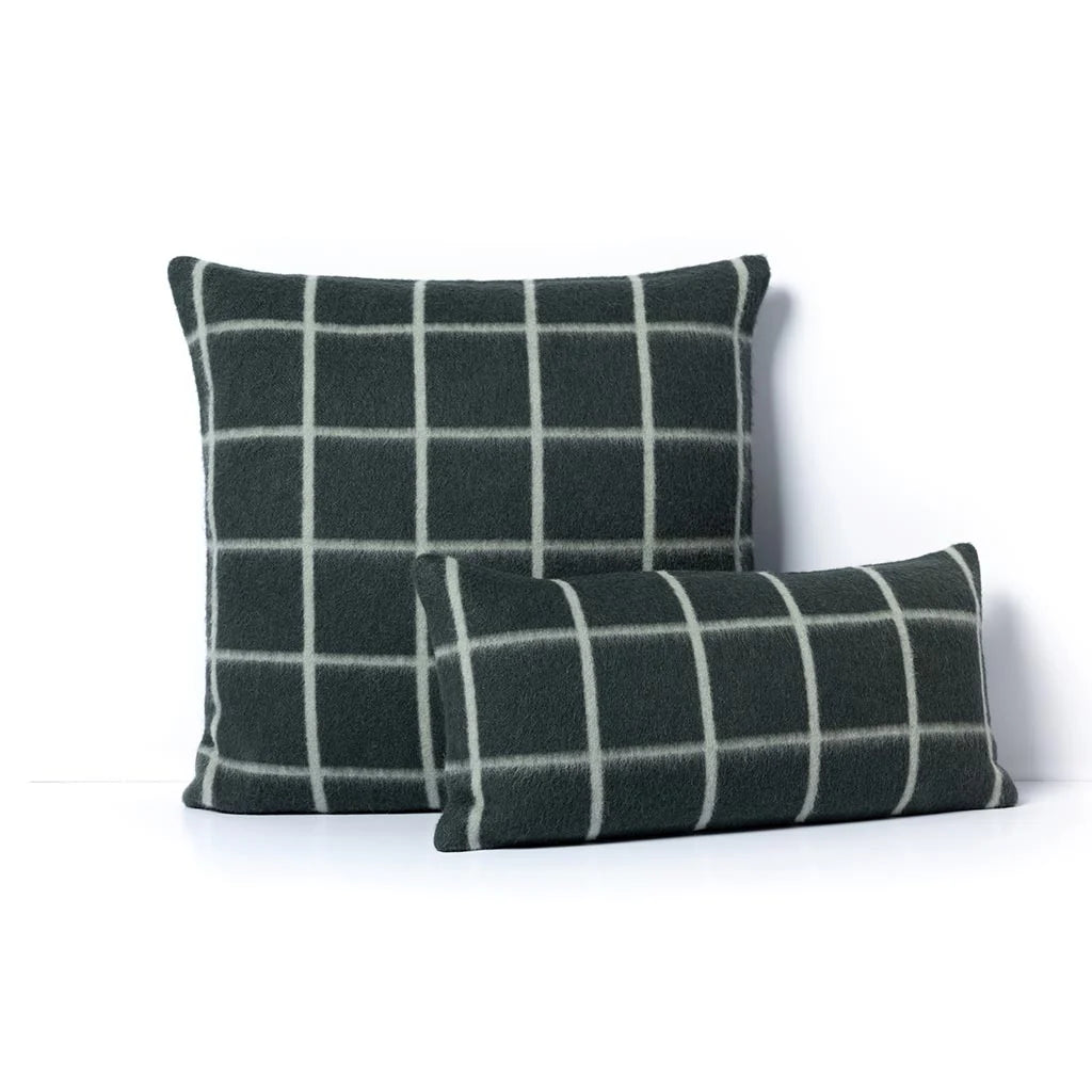 Umi Heirloom Throw Pillow - Darkest Spruce/Onsen Grid
