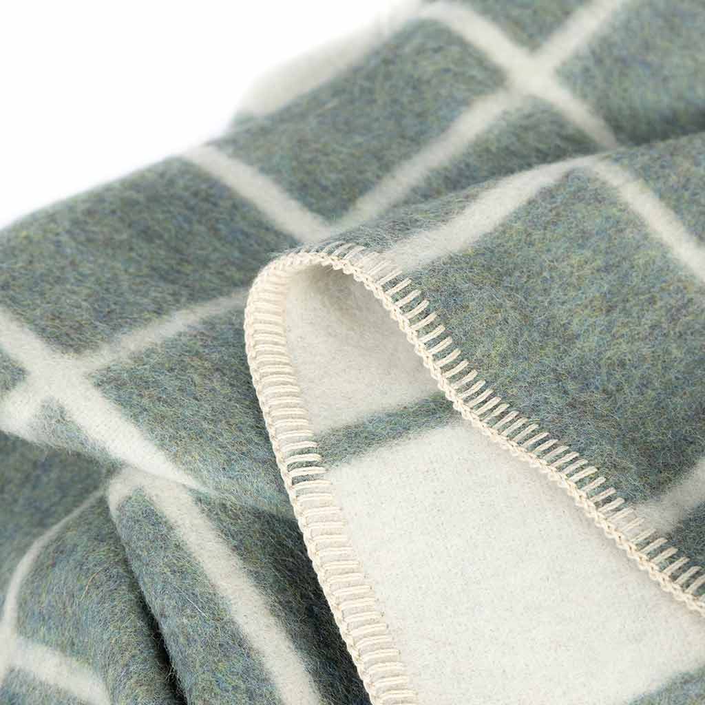 Umi Heirloom Blanket - Marled Sea Glass/Ivory Grid