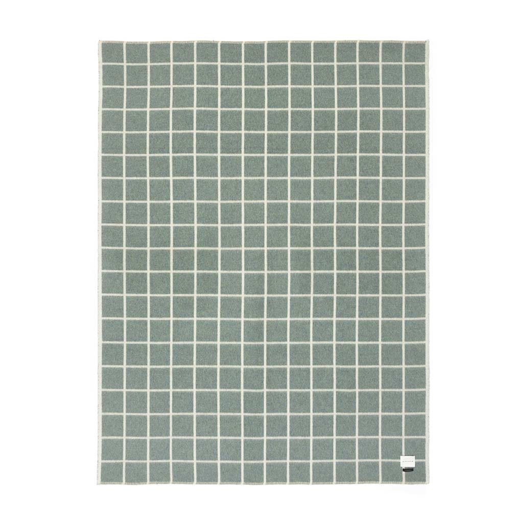 Umi Heirloom Blanket - Marled Sea Glass/Ivory Grid