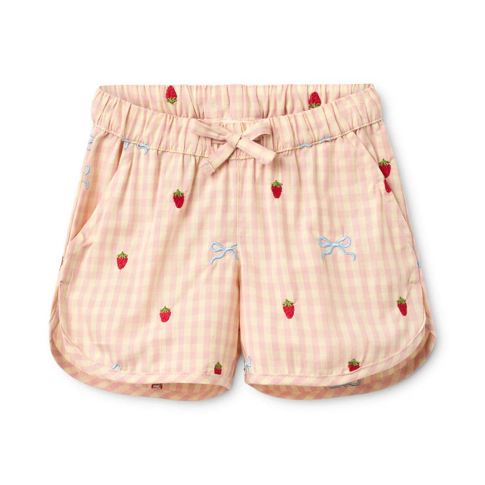 Dolly Bow Shorts - Berry/Bow Gingham