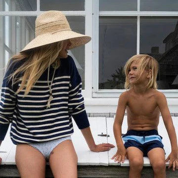 Boy's Navy Colorblock Boardie