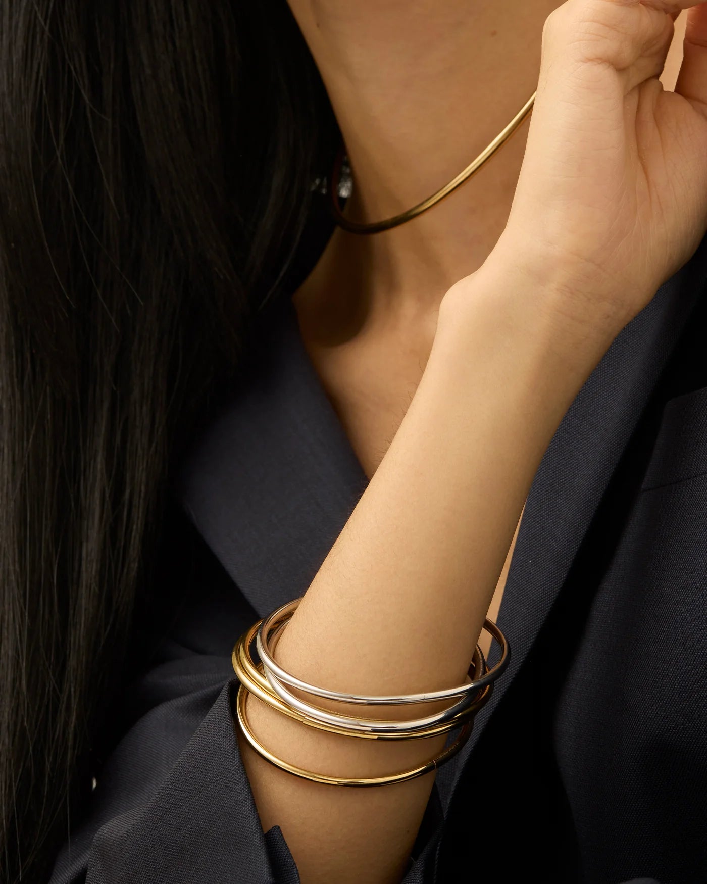 Dane Bangle Set 5 Pack - Two-Tone
