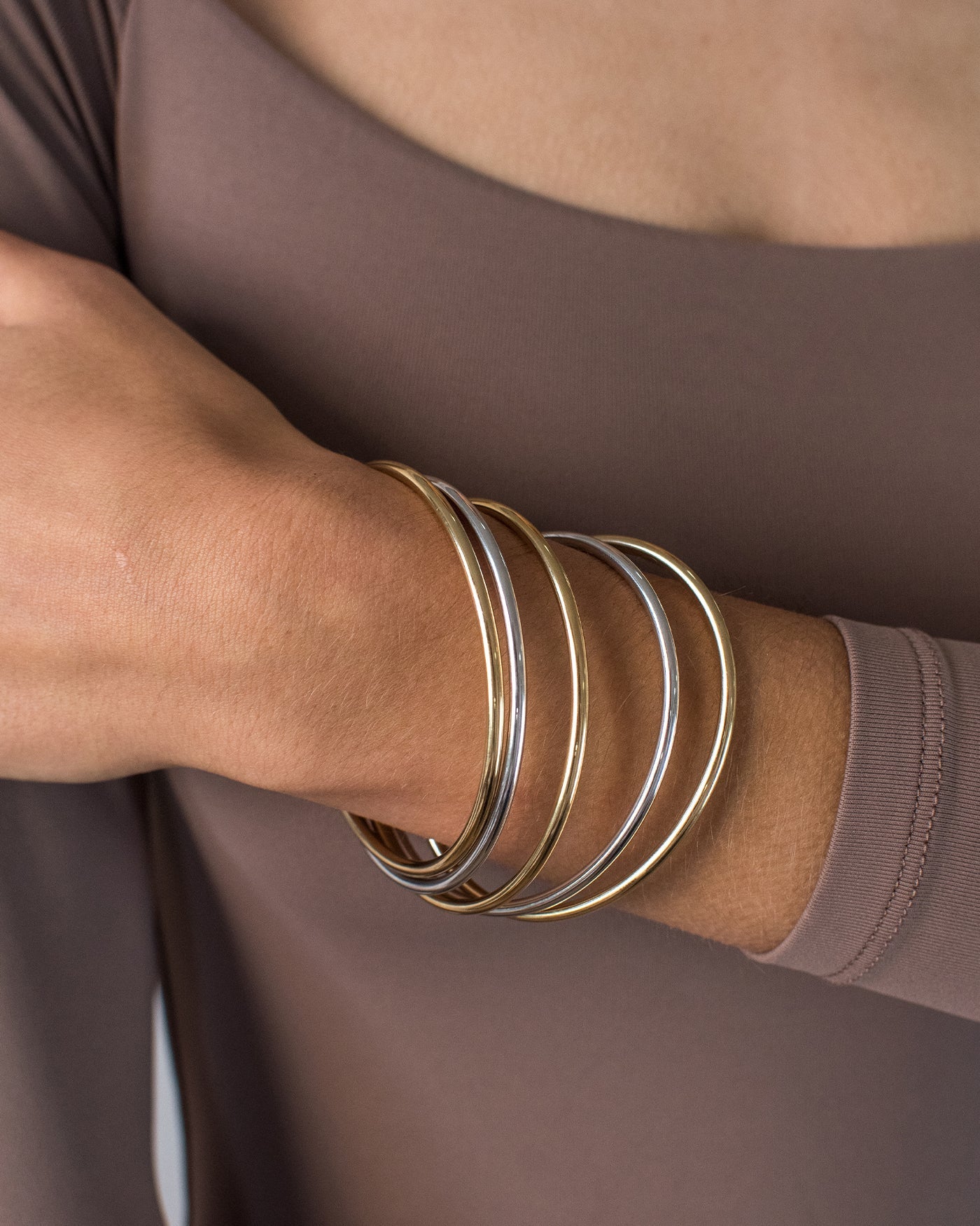 Dane Bangle Set 5 Pack - Two-Tone