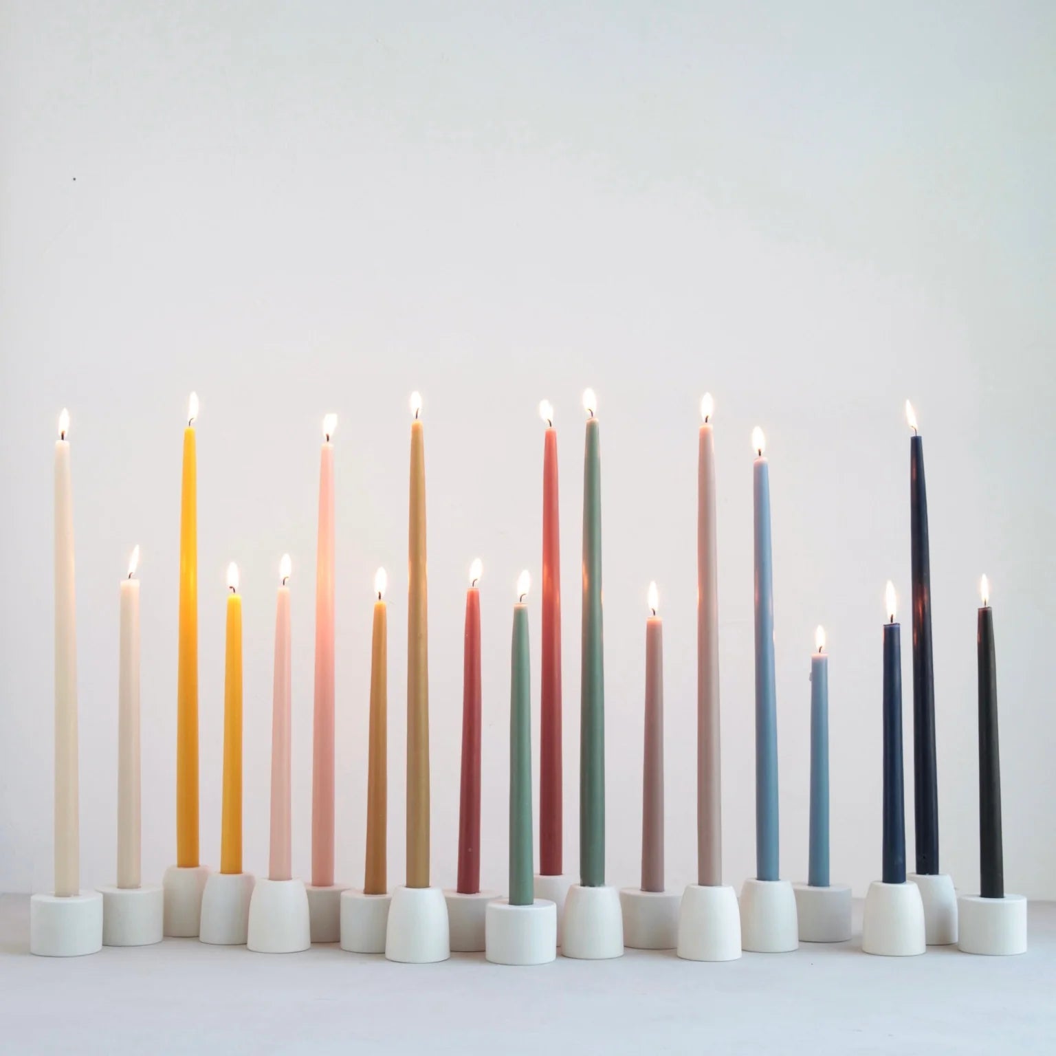 Dipped Taper Candles - Clay