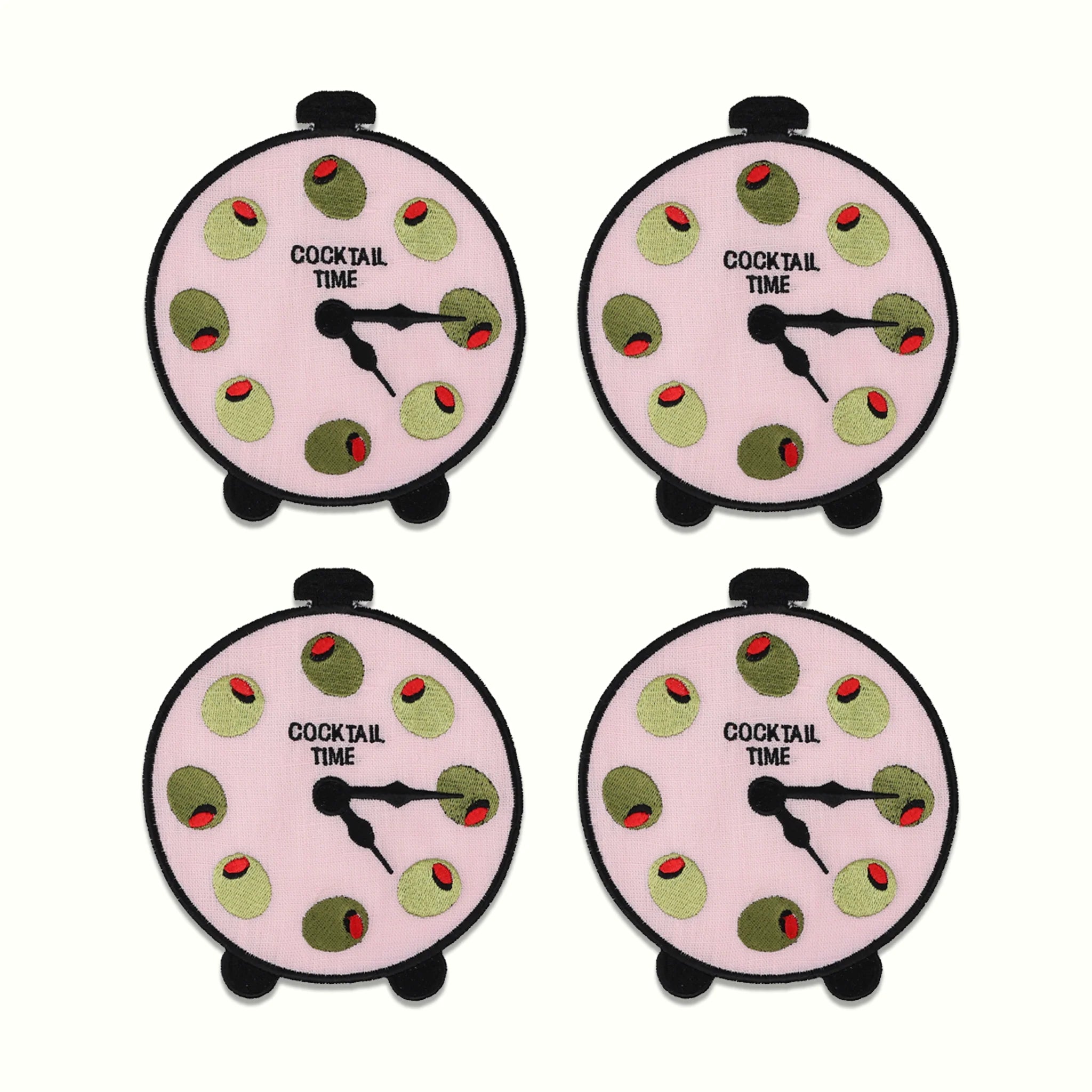 Cocktail Time Linen Cocktail Napkins Set of 4