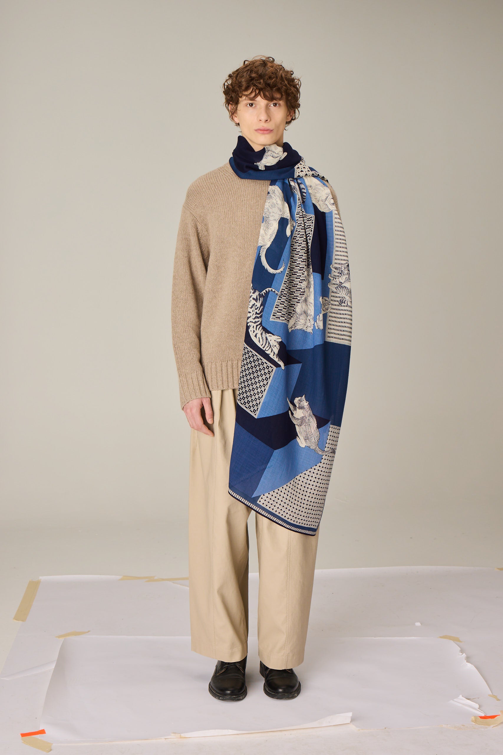 SCARF / ETOLE 70 LES CHERIS BLUE/BLEU