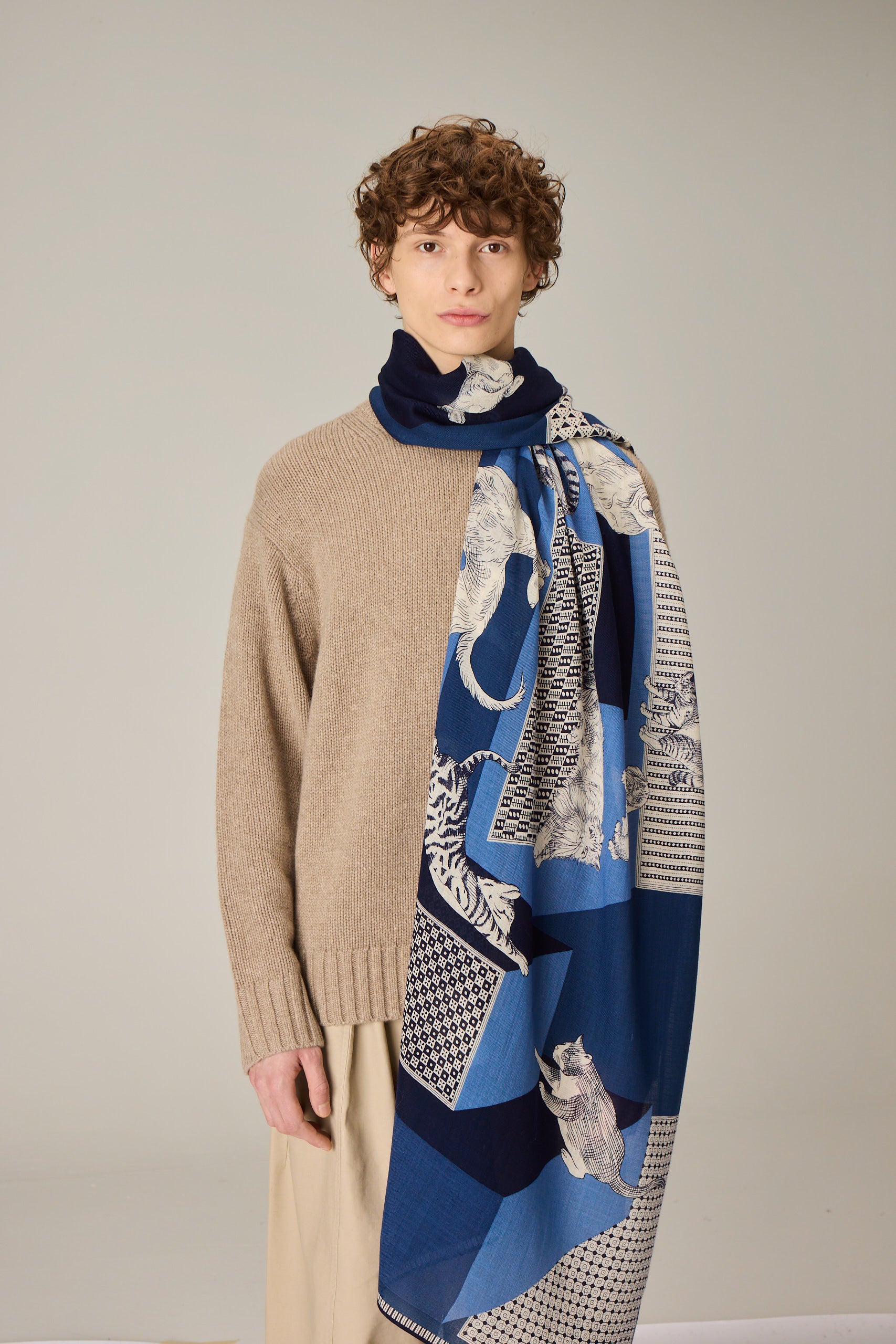 SCARF / ETOLE 70 LES CHERIS BLUE/BLEU