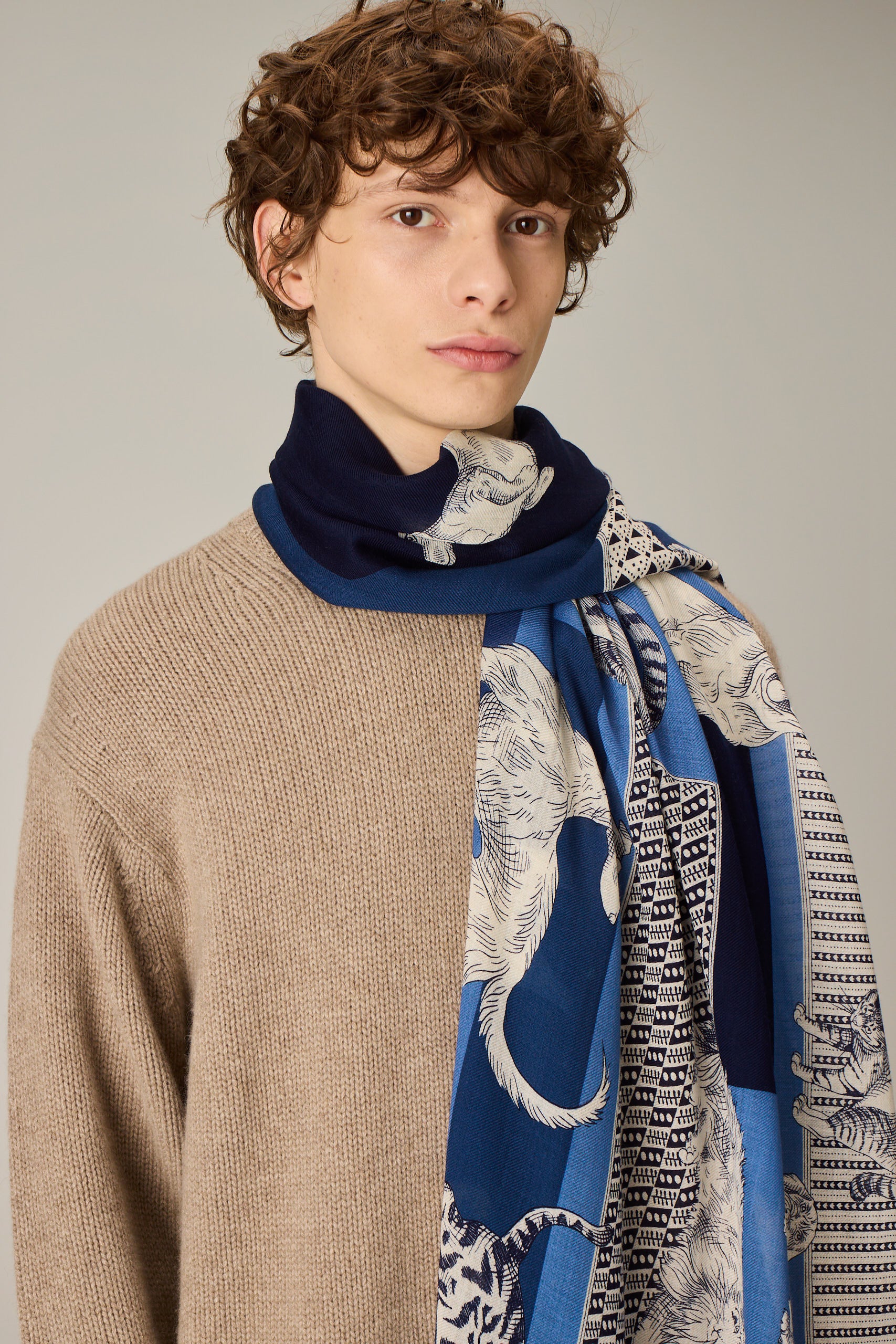 SCARF / ETOLE 70 LES CHERIS BLUE/BLEU