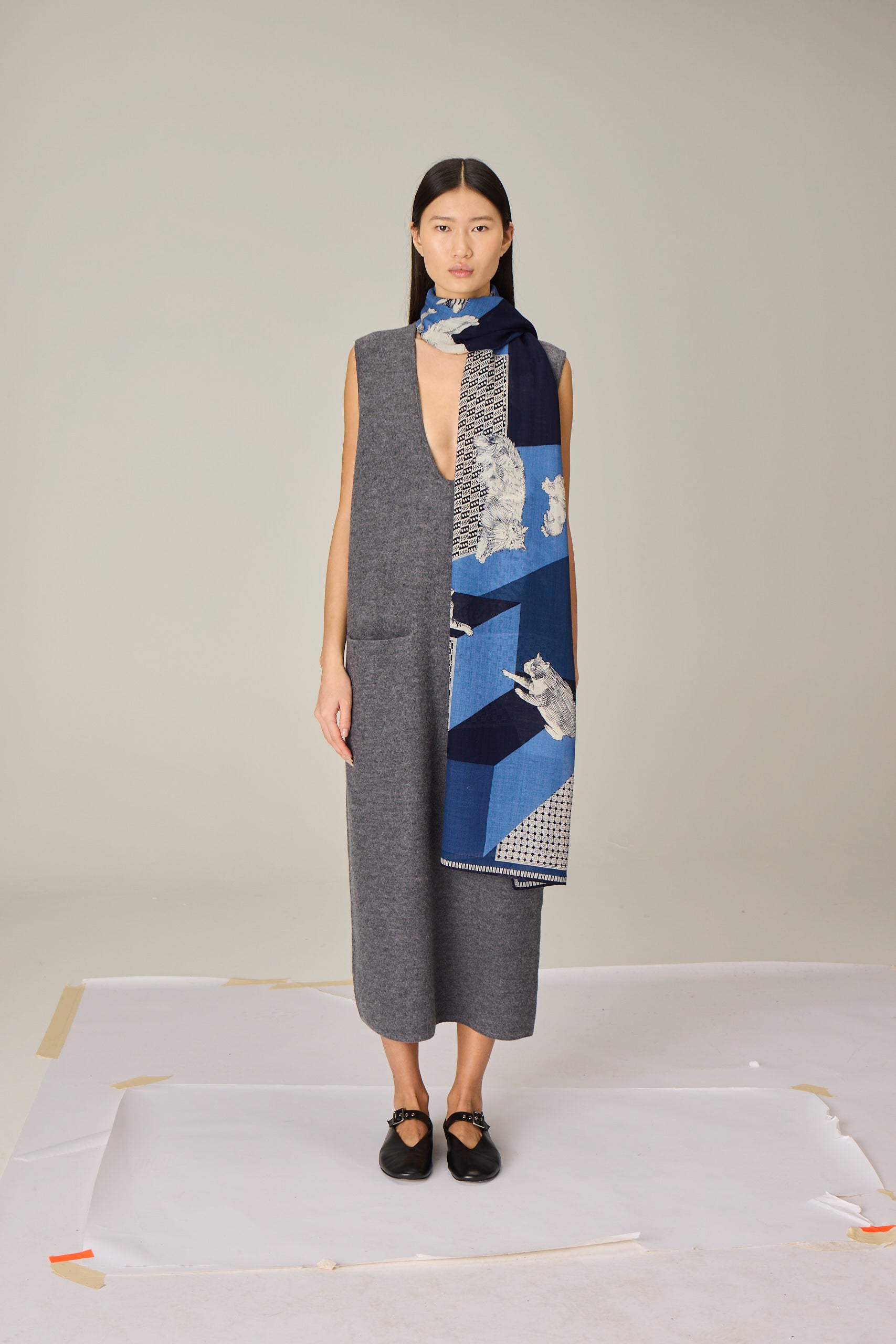 SCARF / ETOLE 70 LES CHERIS BLUE/BLEU