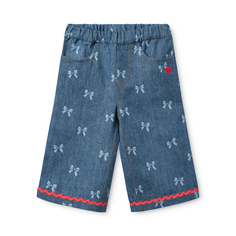 Eva Pants - Denim Blue Bow