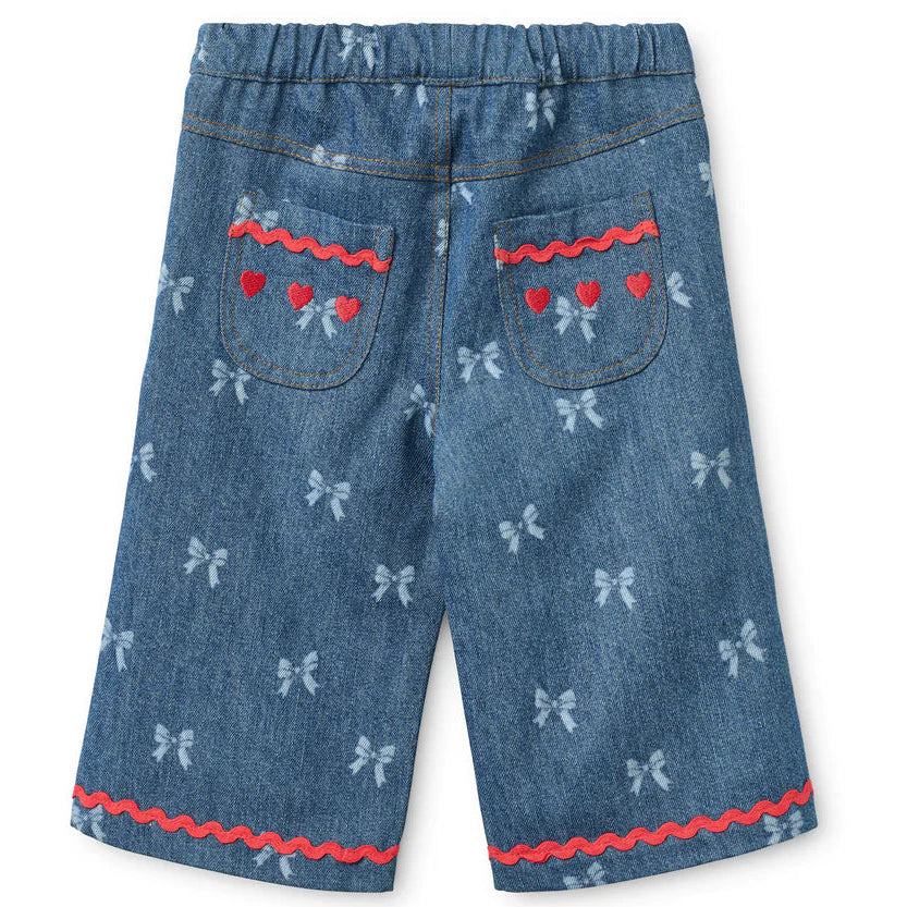 Eva Pants - Denim Blue Bow