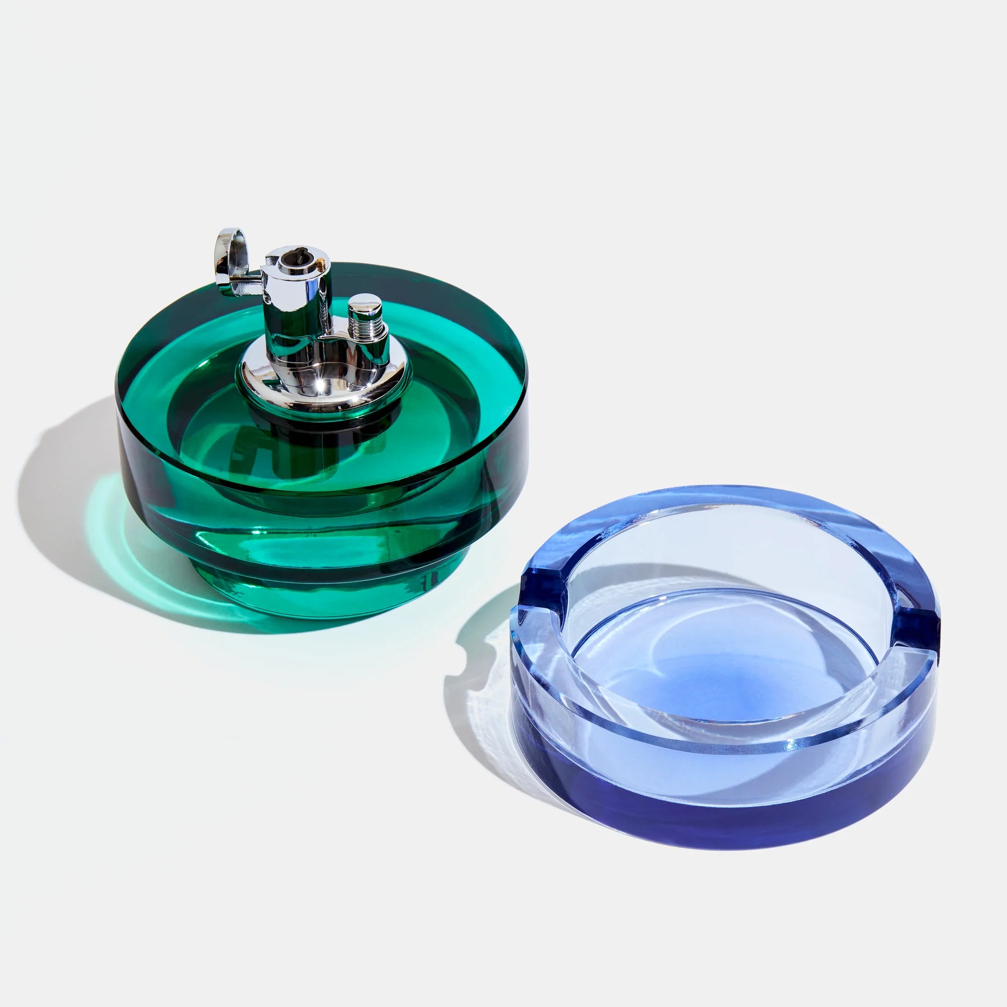 Glass Tabletop Lighter - Blue Algae