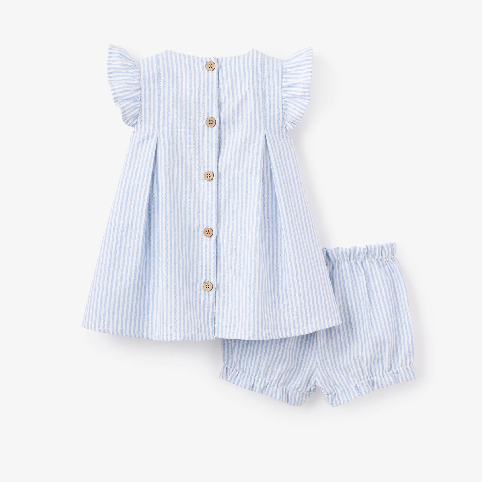Oxford Stripe Boat Embroidered Dress