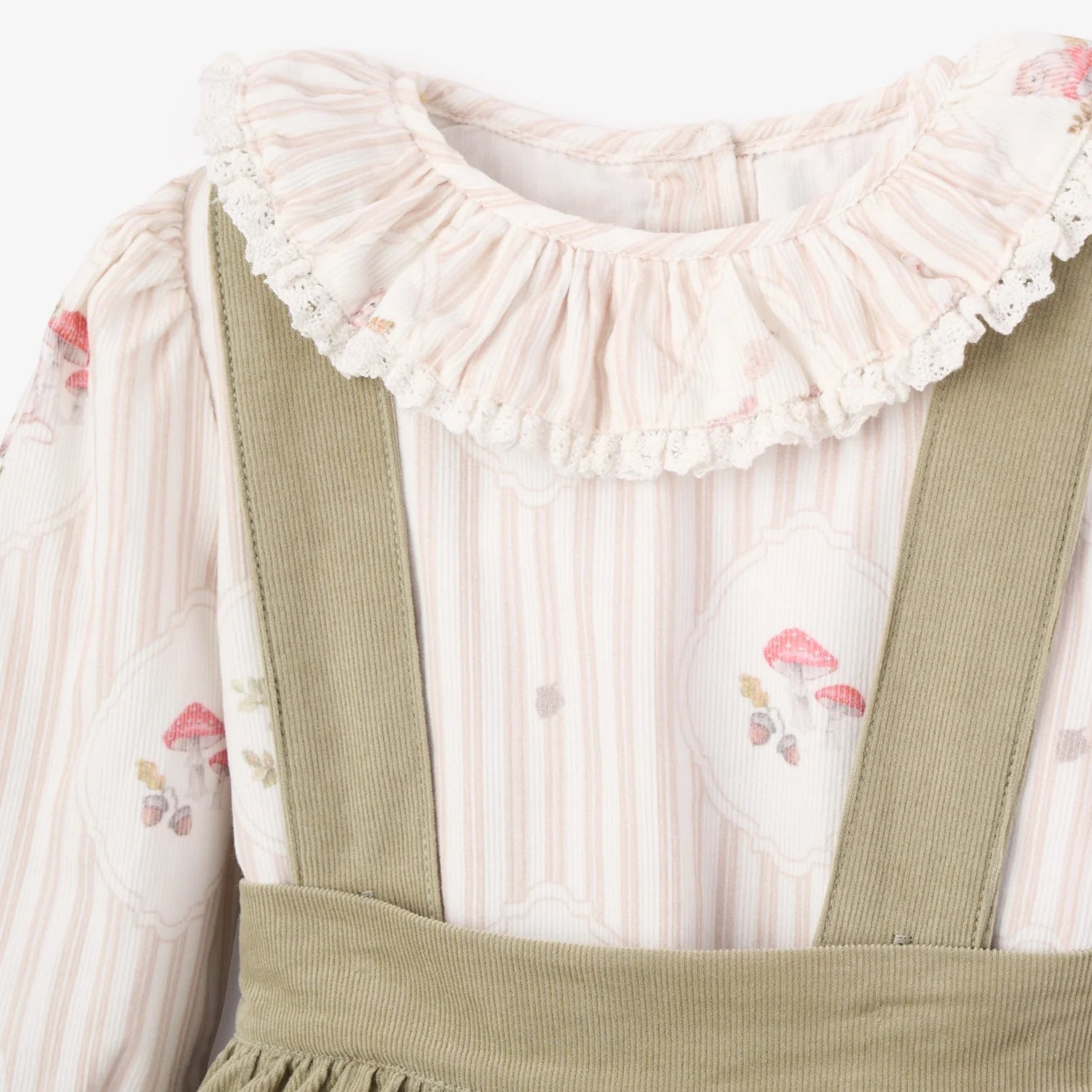 Magical Mouse Cameo Stripe Mini Cord Top + Pinafore Dress Set