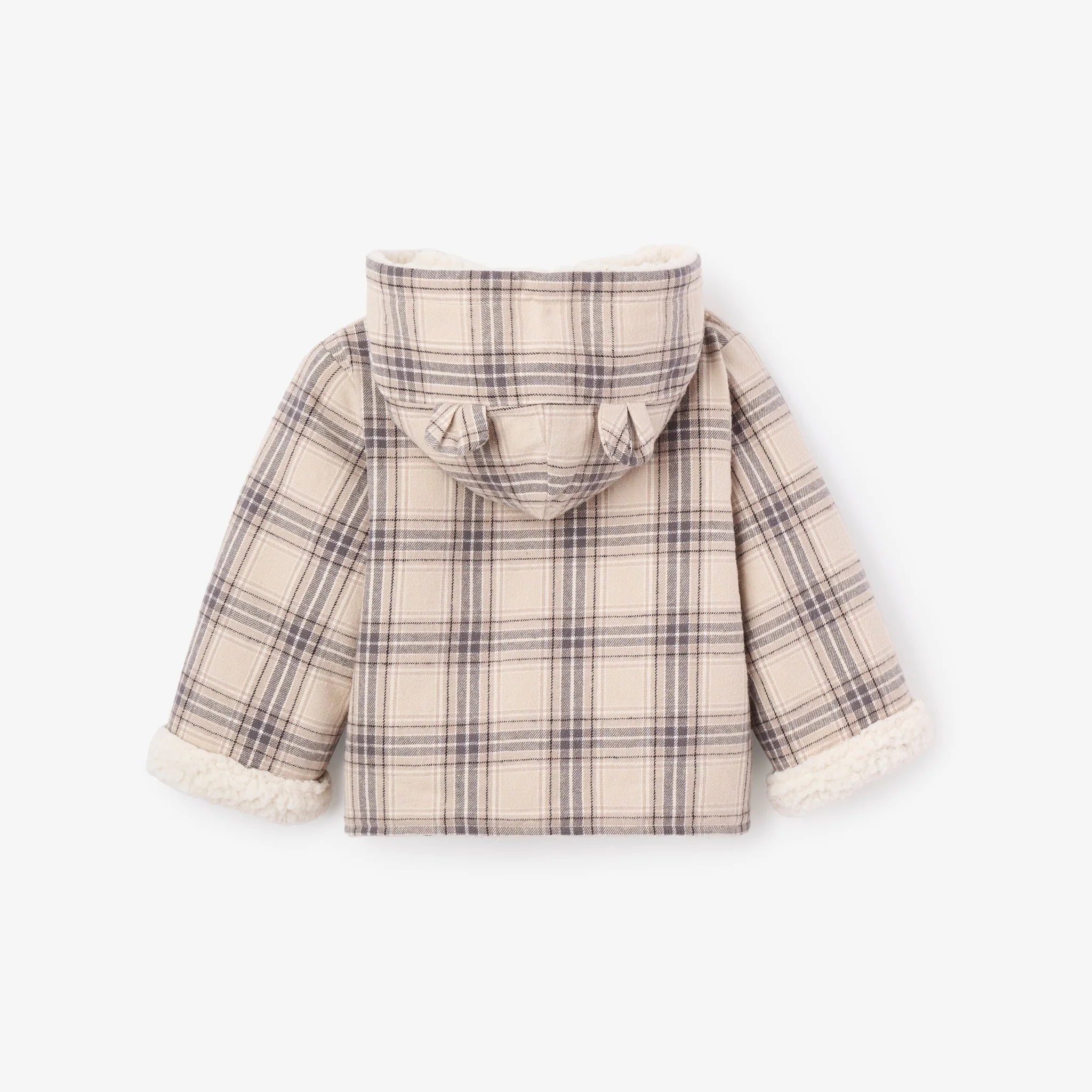 Neutral Plaid Sherpa Lined Reversible Jacket