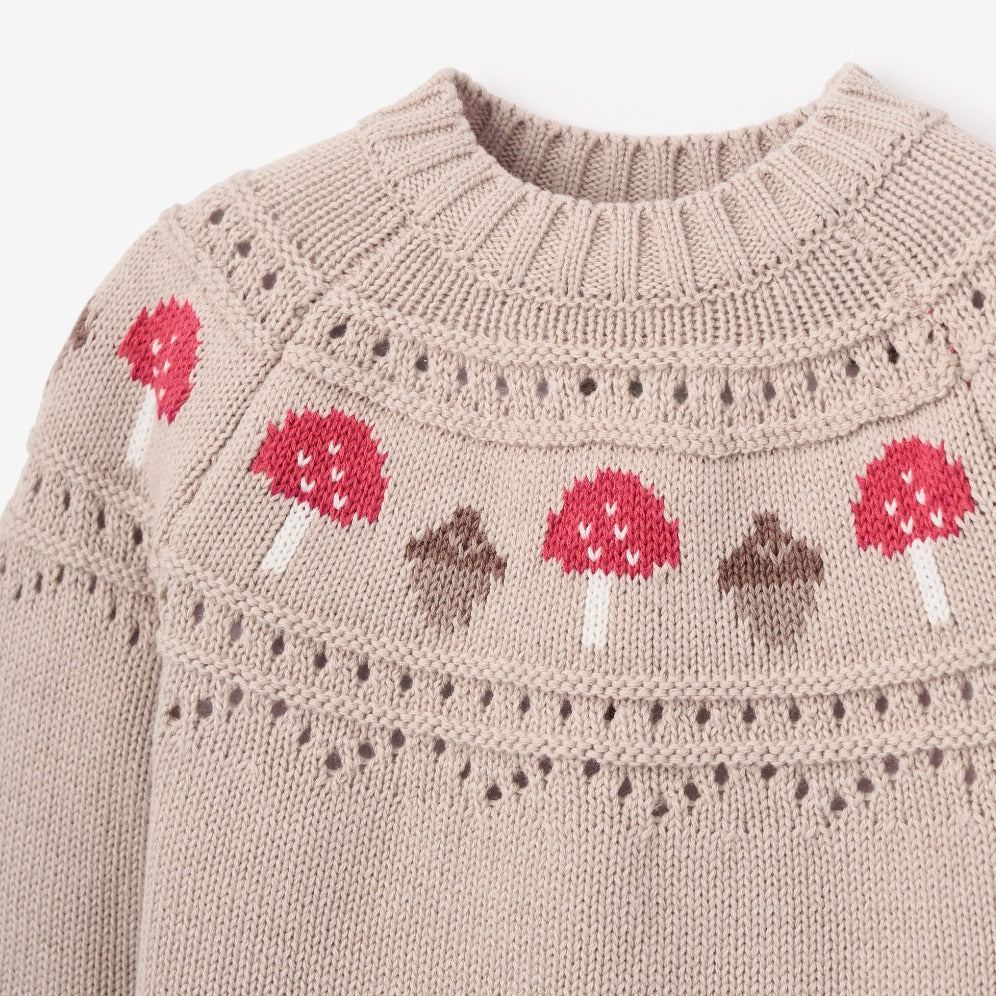 Mushroom Fairisle Knit Sweater + Skirt Set