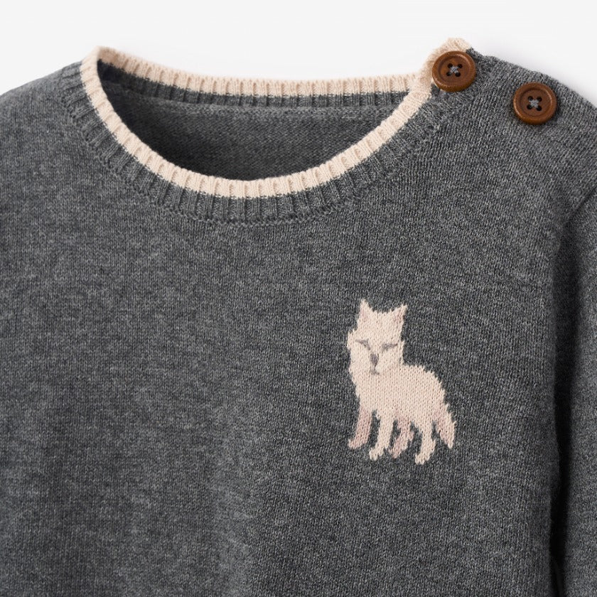 Wolf Knit Sweater + Plaid Pant Set