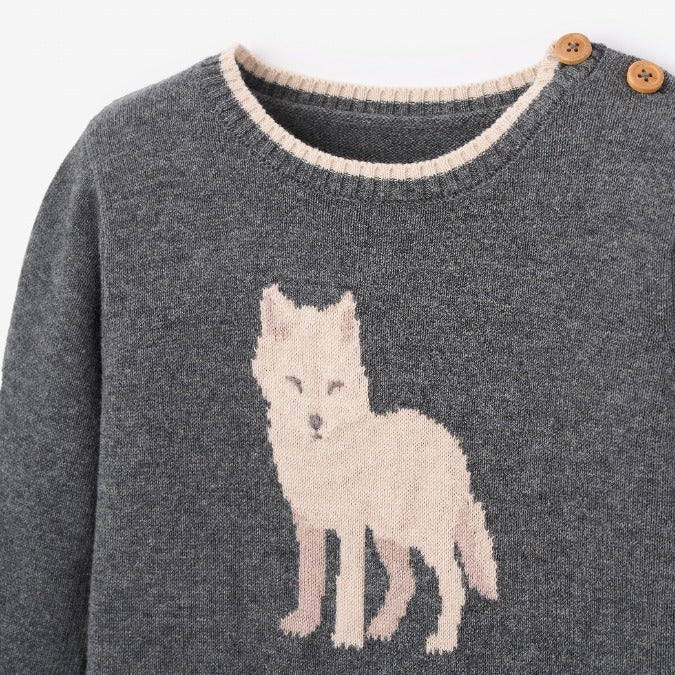 Wolf Knit Baby Jumpsuit