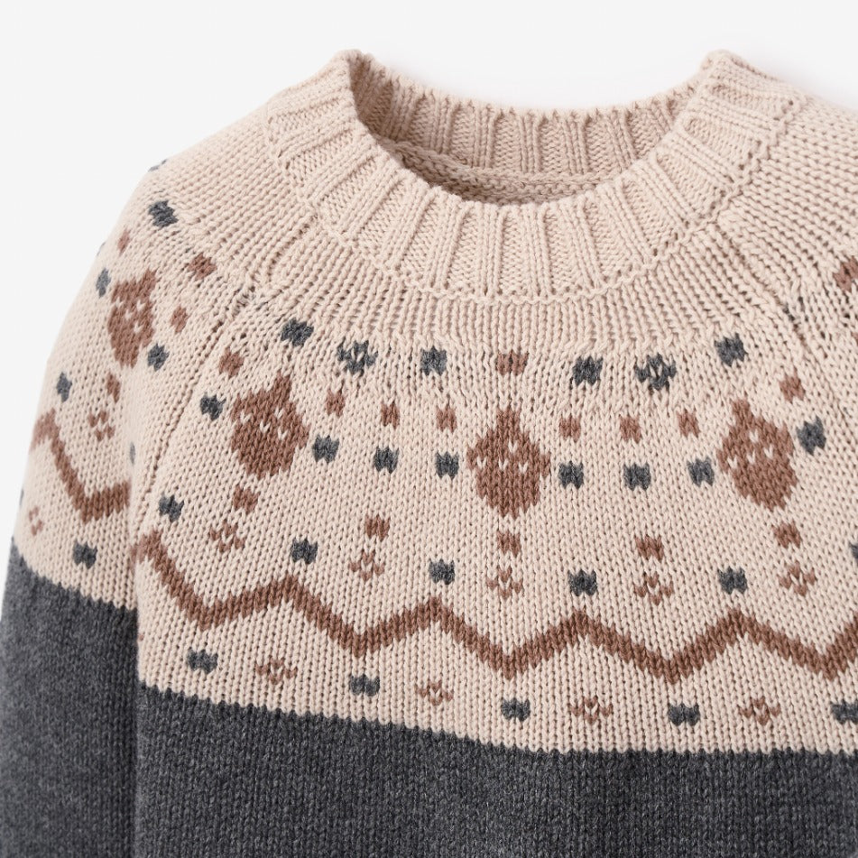 Charcoal Fairisle Sweater + Plaid Pant Set