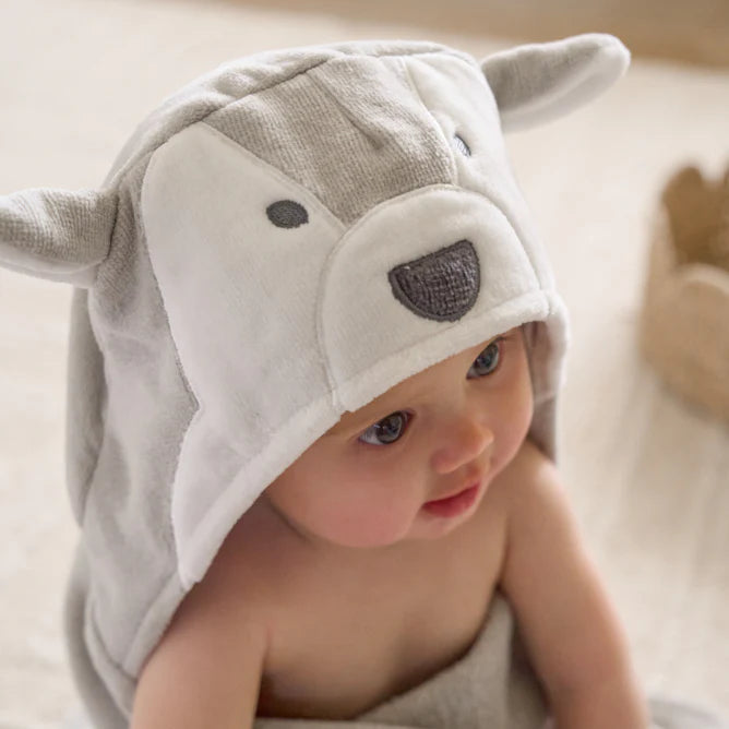Hooded Bath Wrap - Gray Wolf