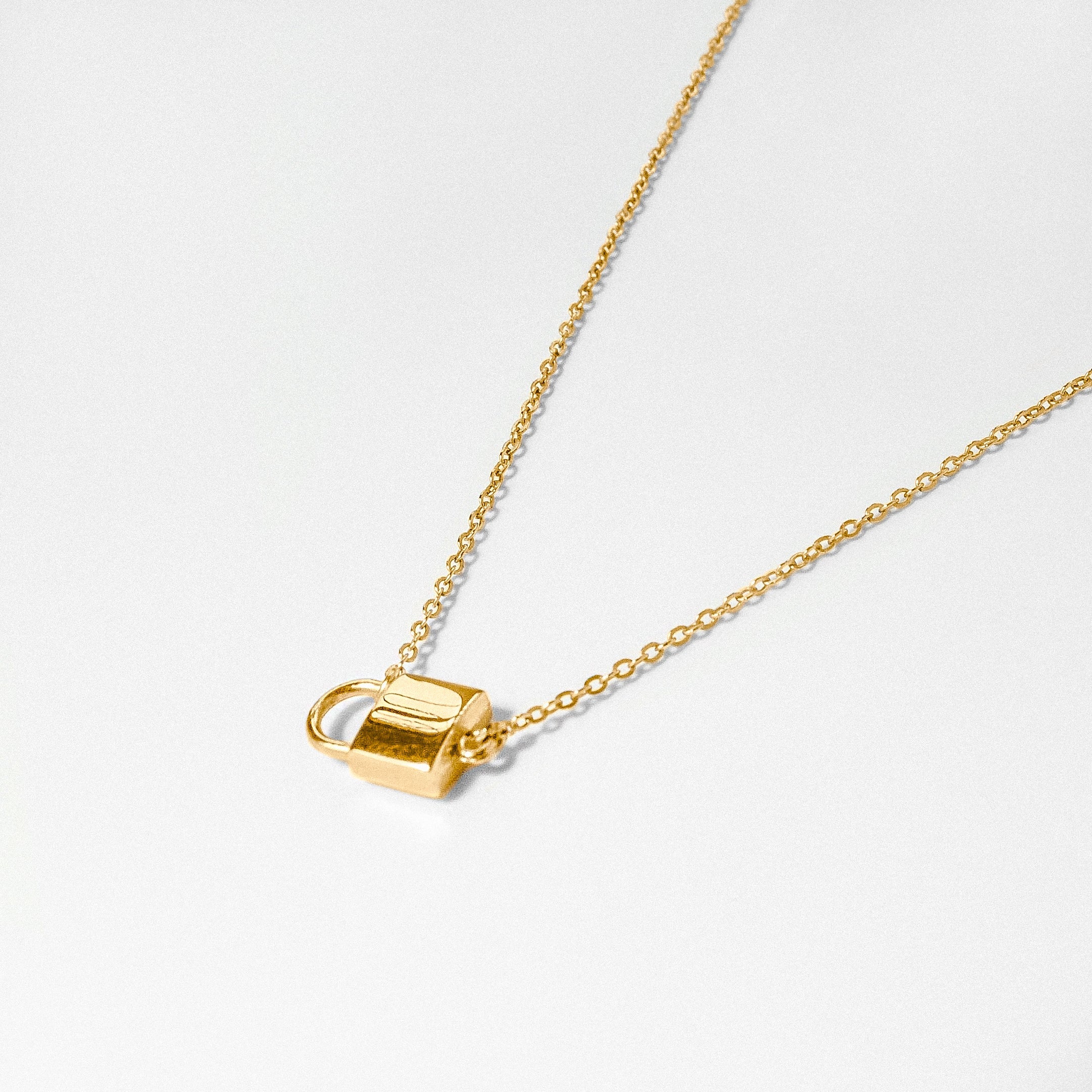 Fine 14K Bella Lock Necklace