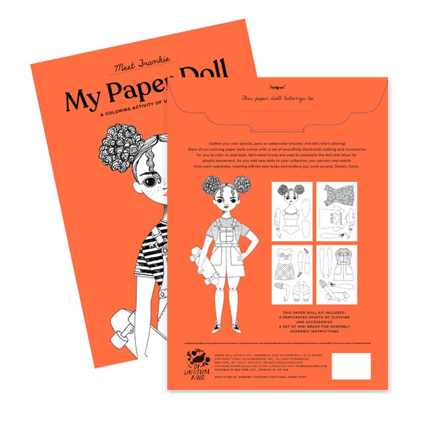 Frankie - Coloring Paper Doll Kit