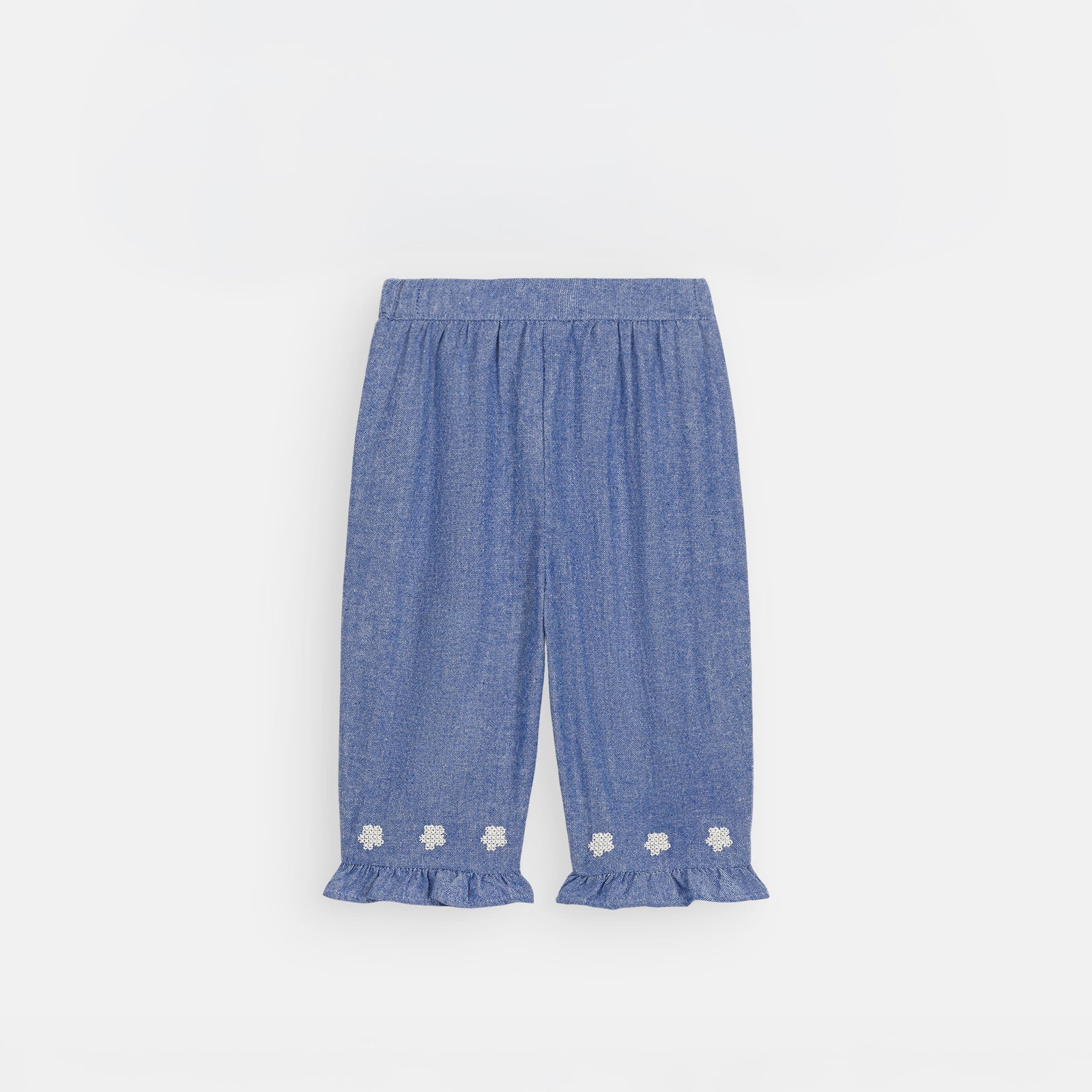 Mikan Denim Top - Light Blue