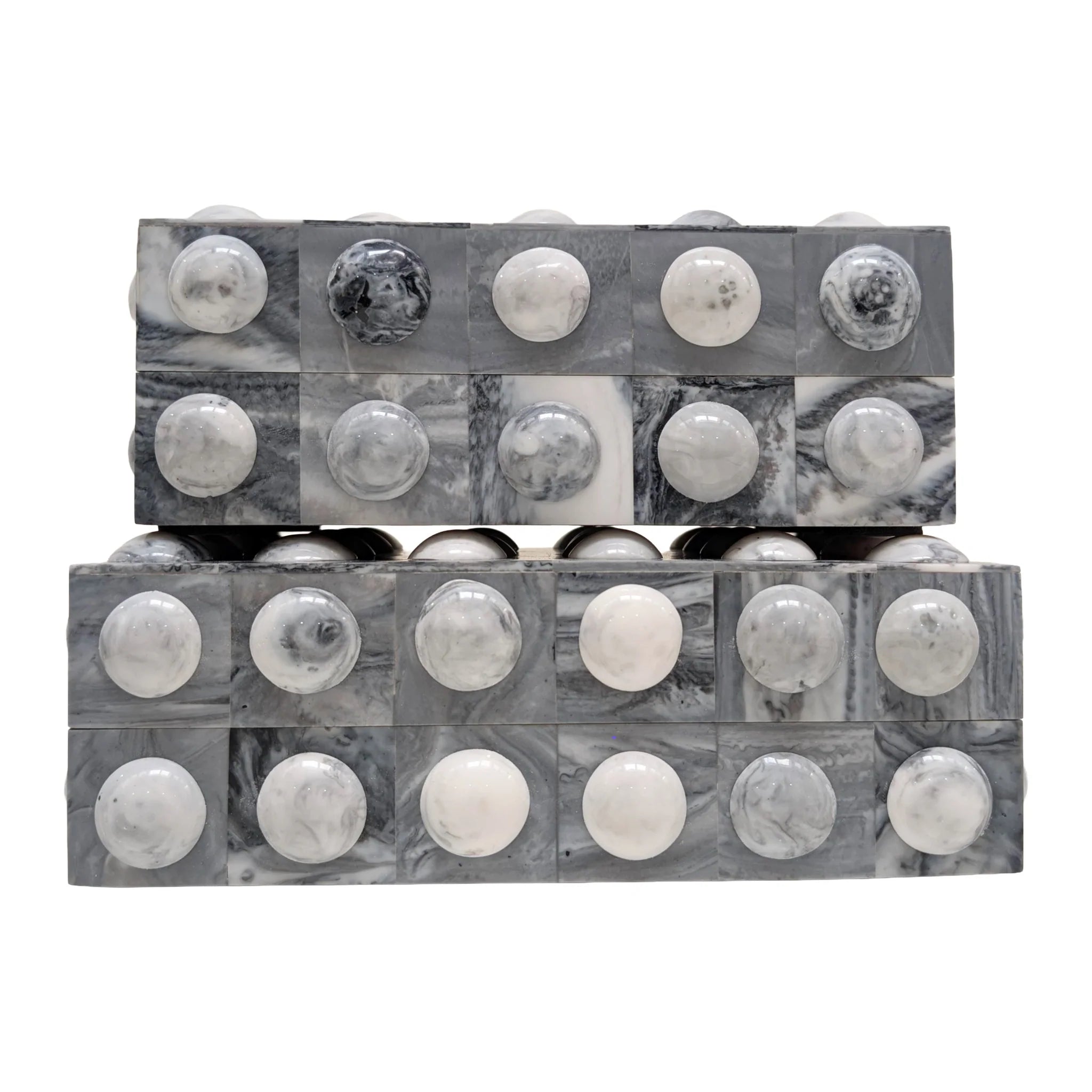 Black & White Bone Button Decorative Box