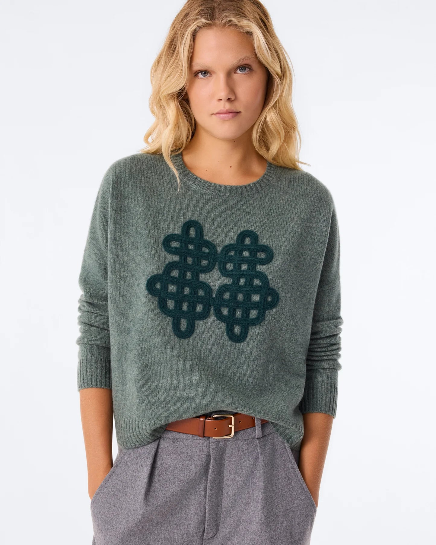 Amelie Symbol Sweater - Wakame Green