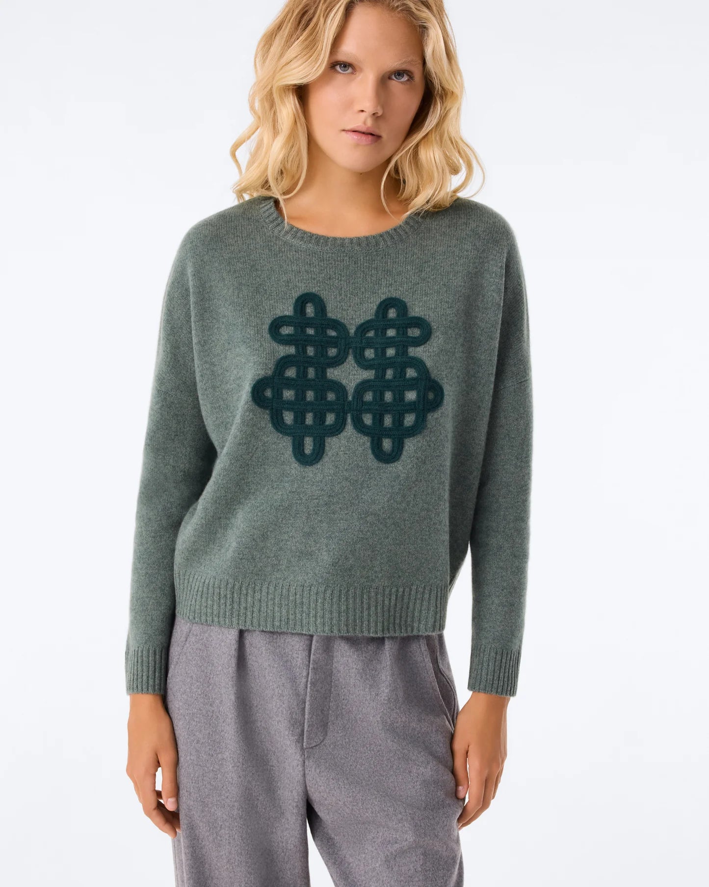 Amelie Symbol Sweater - Wakame Green