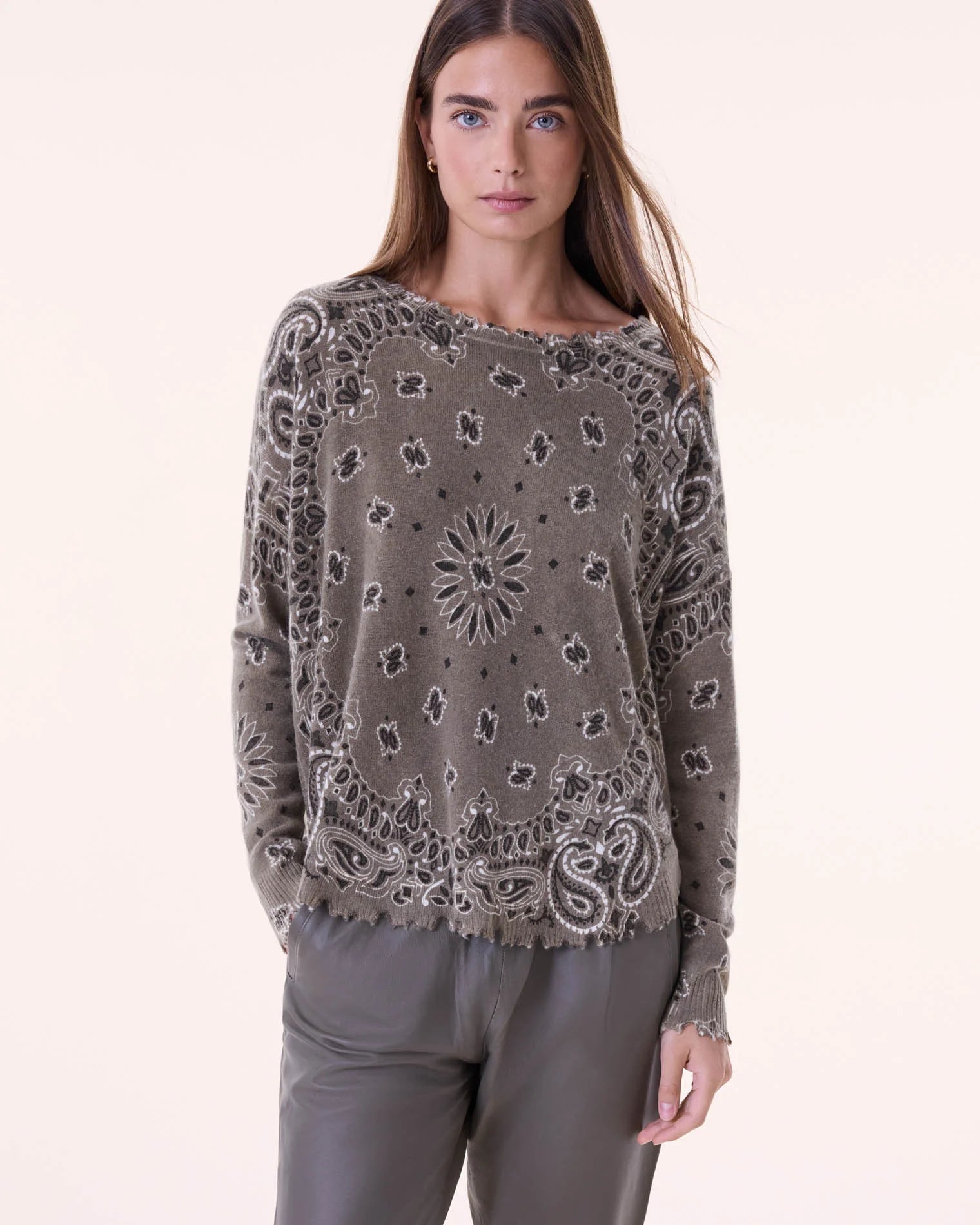 Mela Bandana Bico Sweater - Khaki Marl