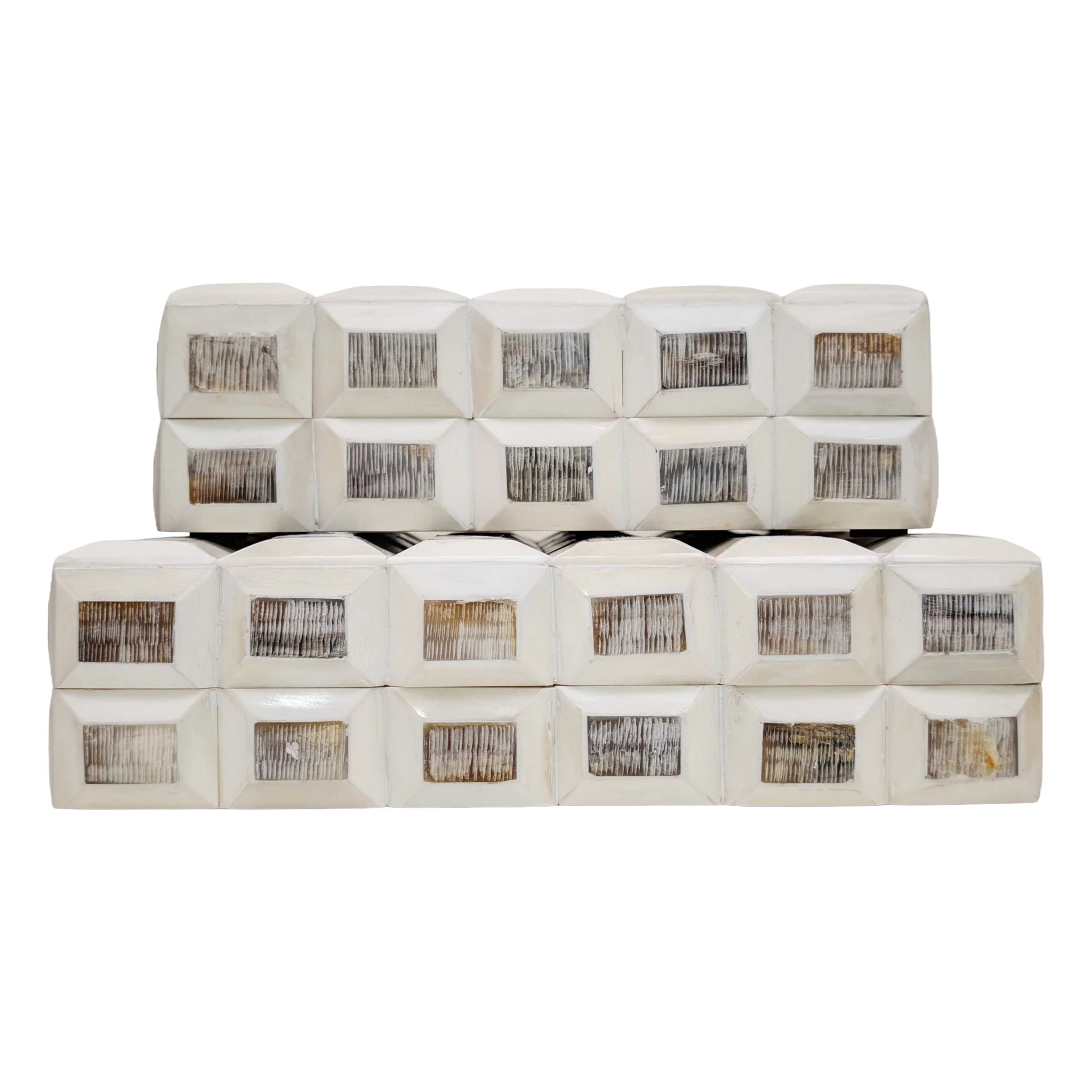 Ivory & Natural Geometric Decorative Box
