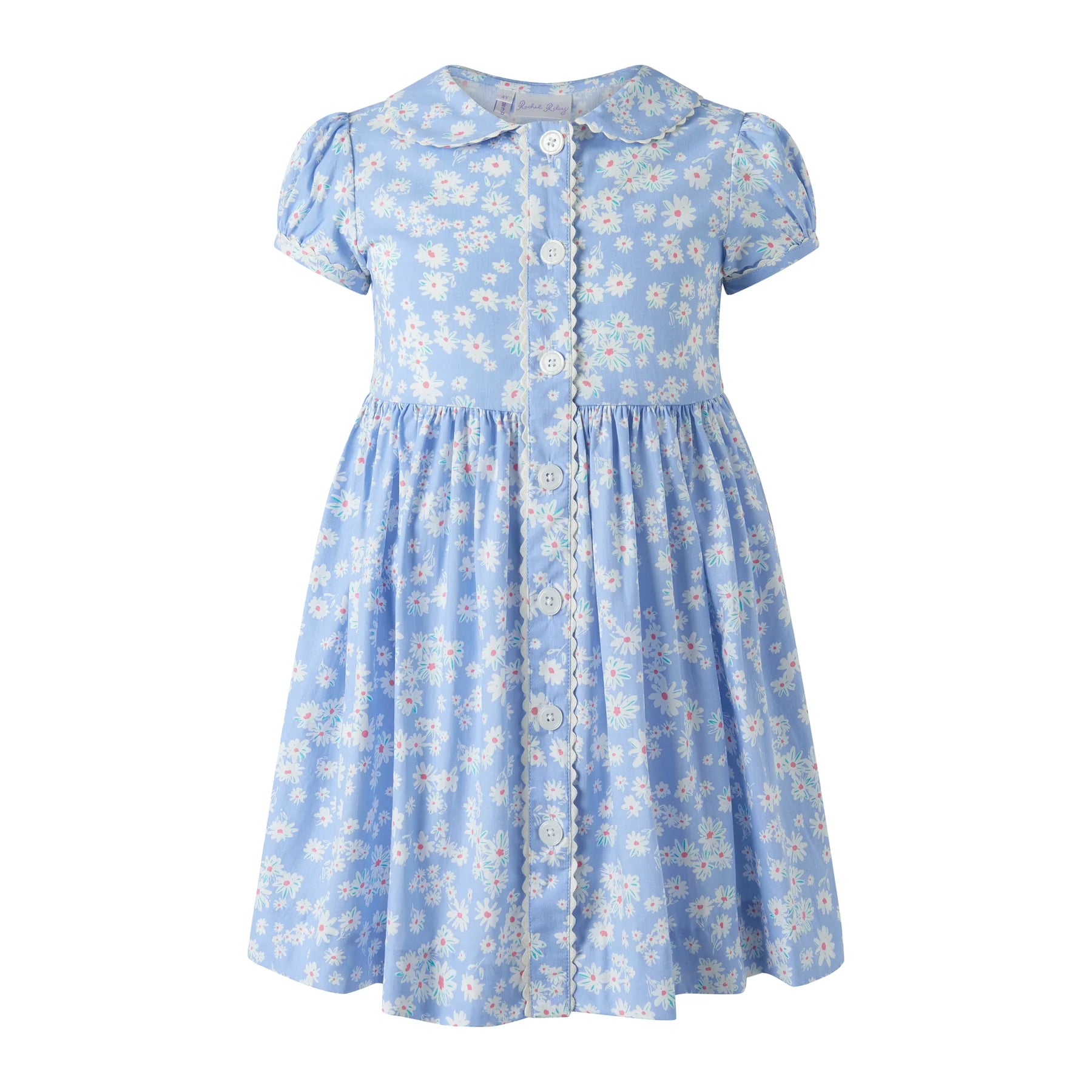 Blue Daisy Button-Front Dress