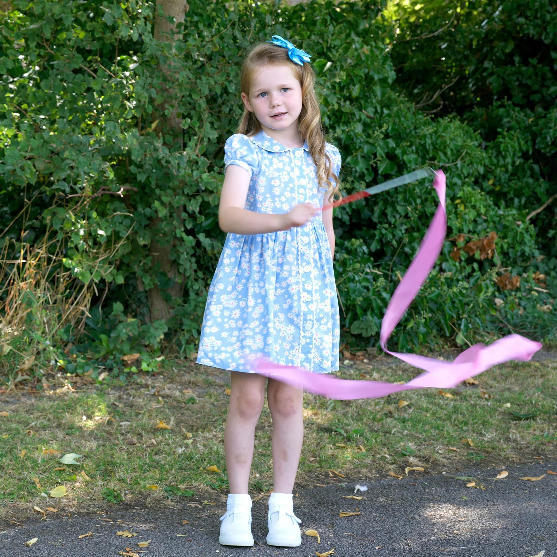 Blue Daisy Button-Front Dress