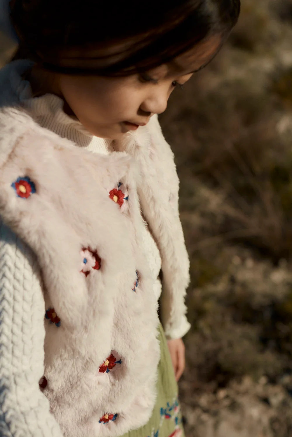Liliou Sleeveless Jacket - Cream Enchanted Aster