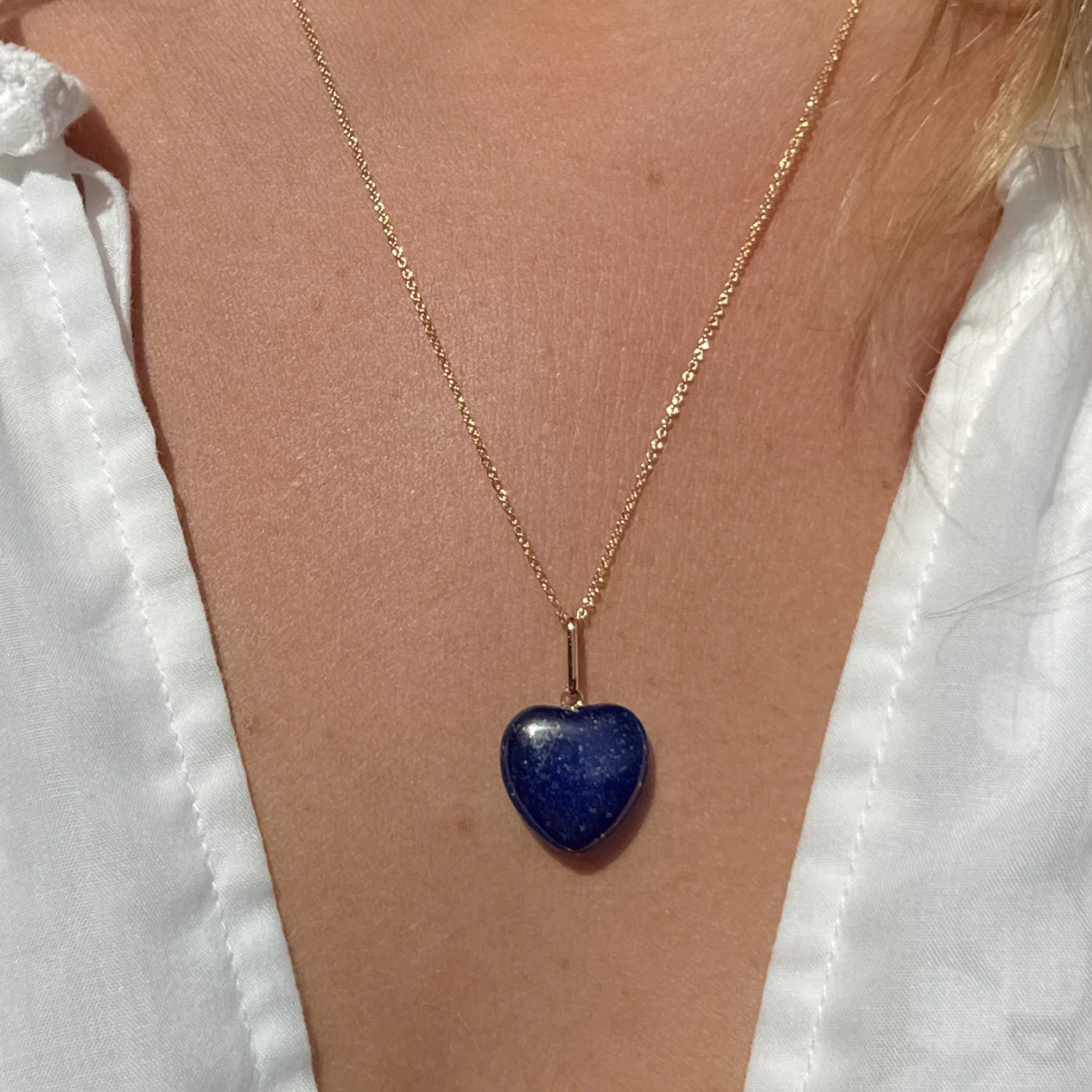 Gemma Lapis Heart Necklace