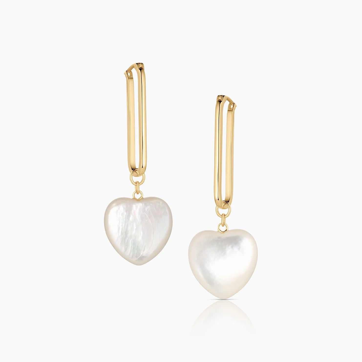 Gemma Mother of Pearl Heart Earrings