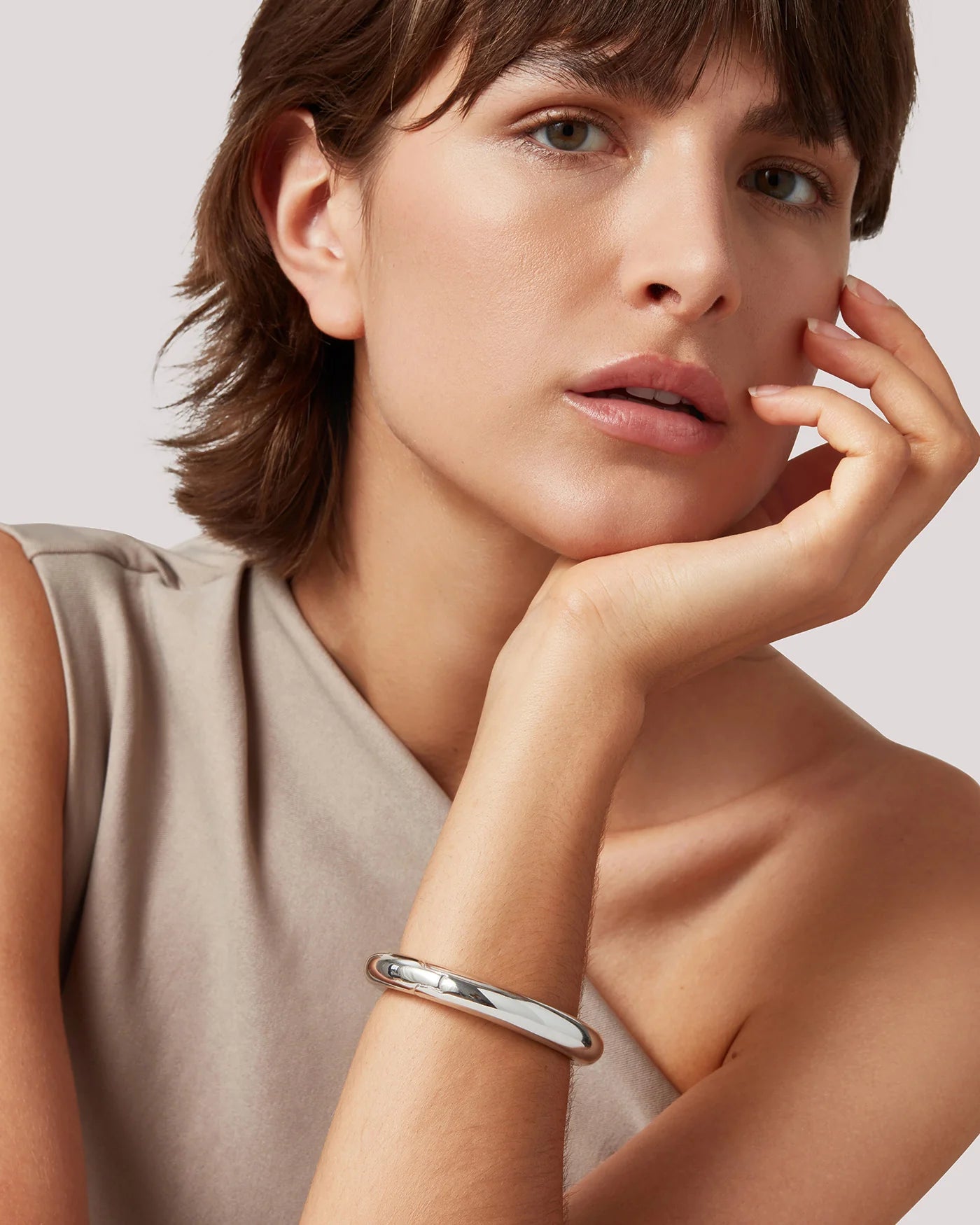 Gia Mega Bangle - Platinum