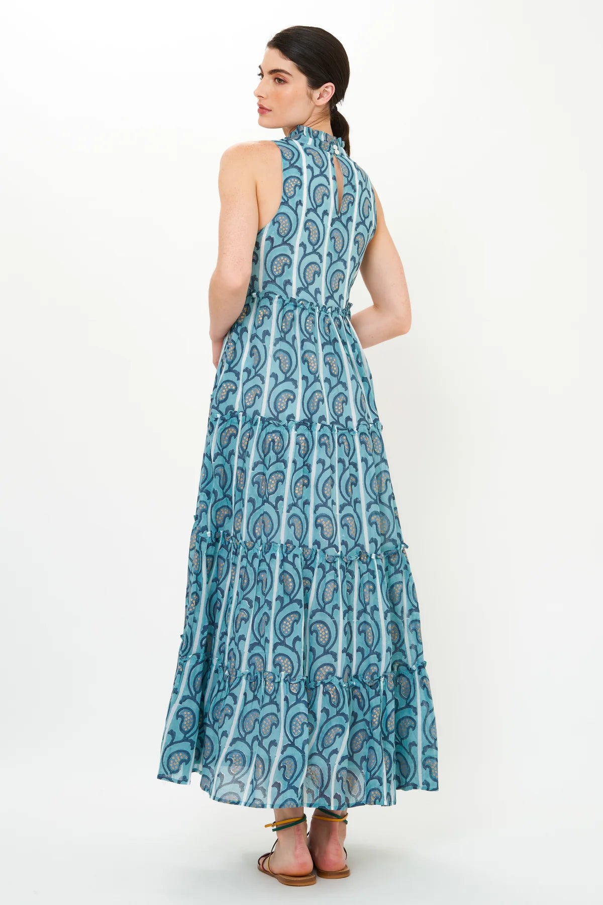 Ruffle Tiered Maxi - Goa Blue