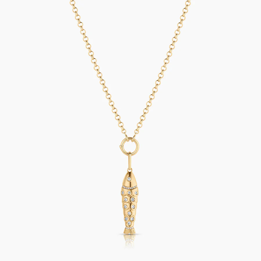 Goldie Fish Charm: 14k Gold Plated