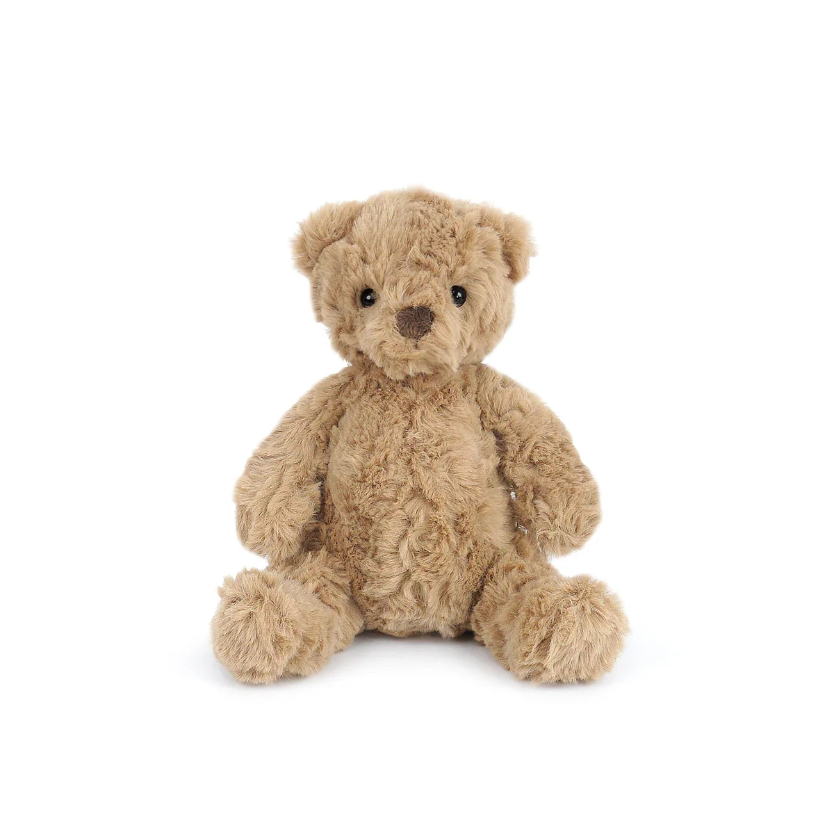 Plush teddy bear on a white background