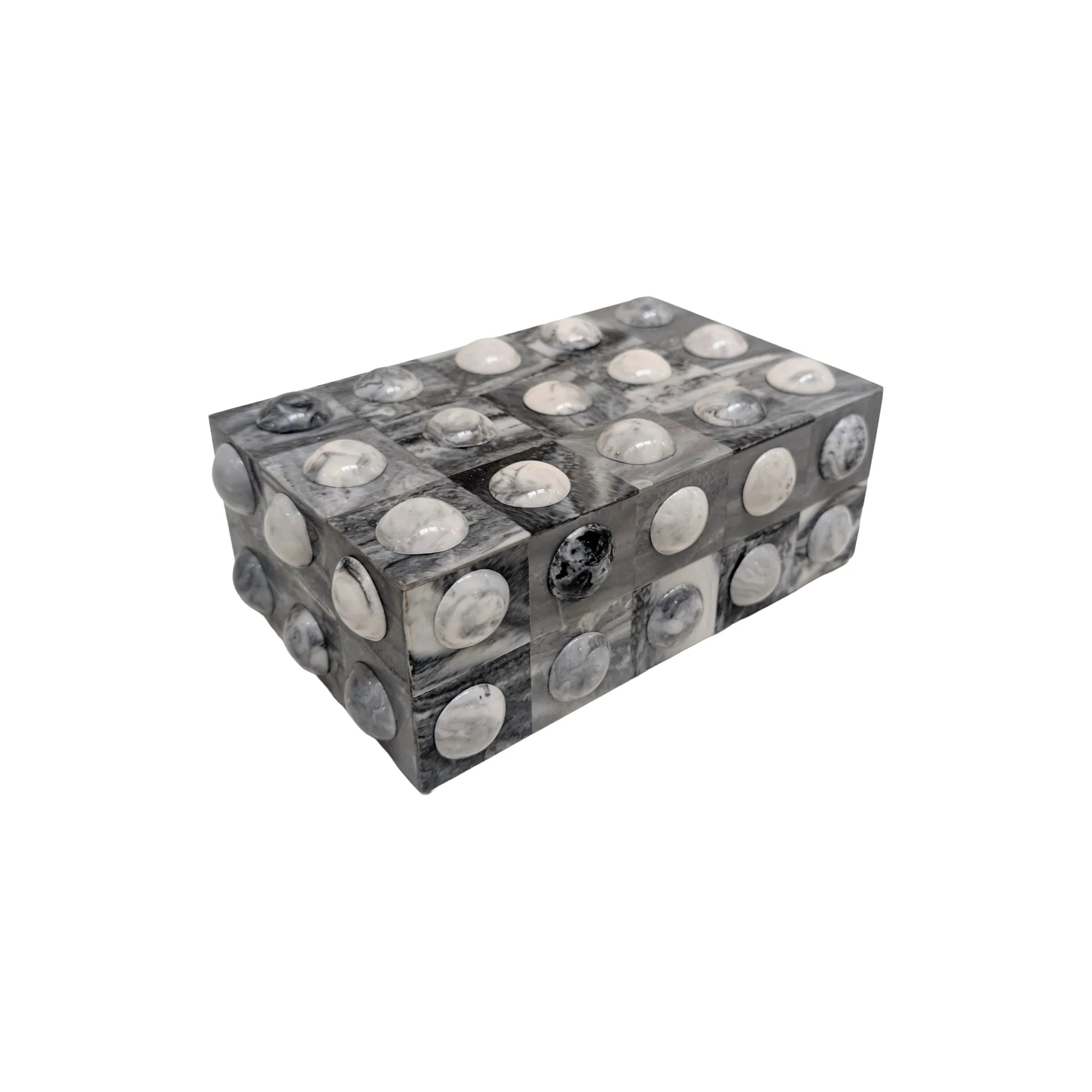 Black & White Bone Button Decorative Box